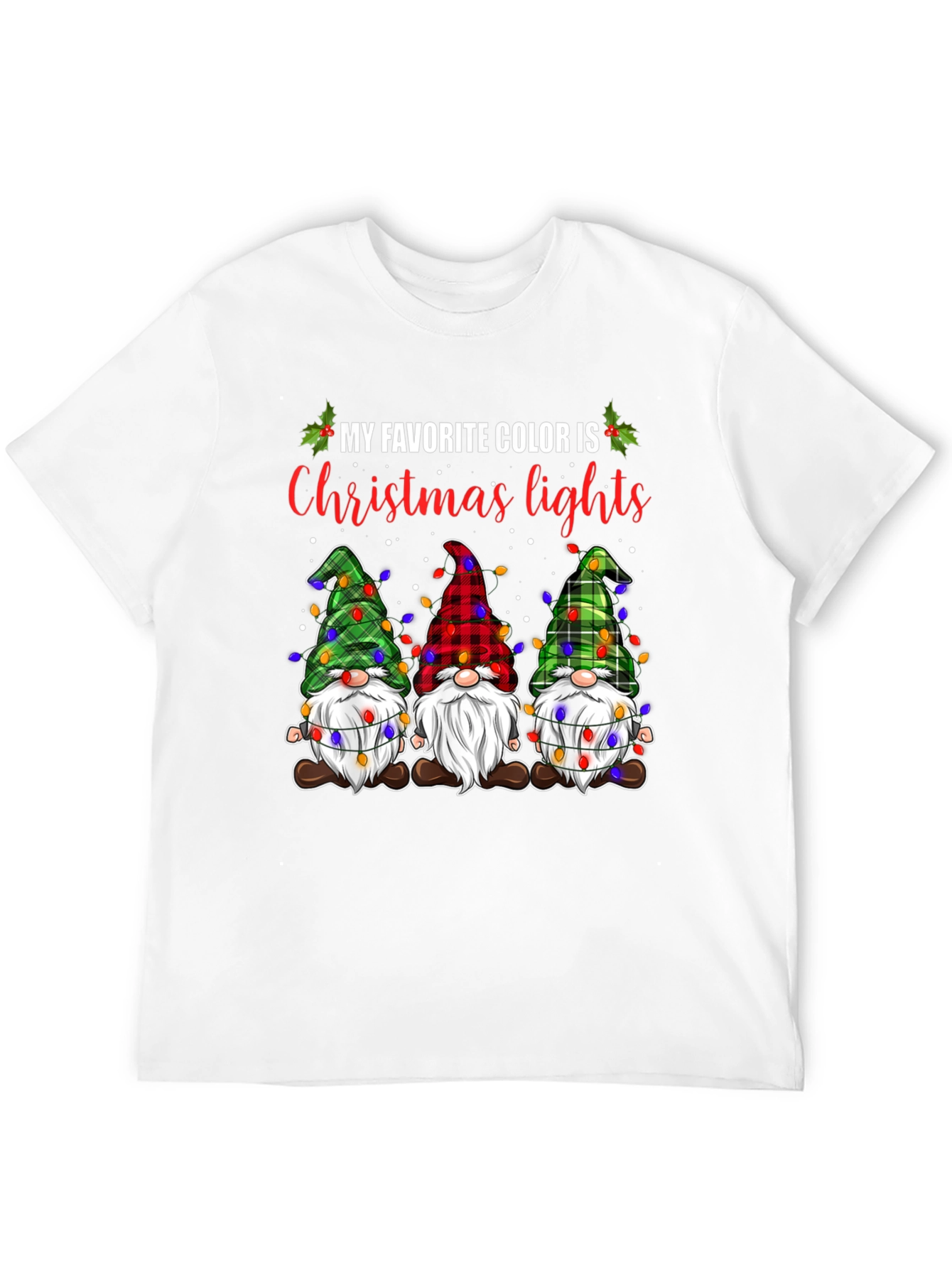 Christmas Gnomes T-Shirt: Holiday Lights Theme