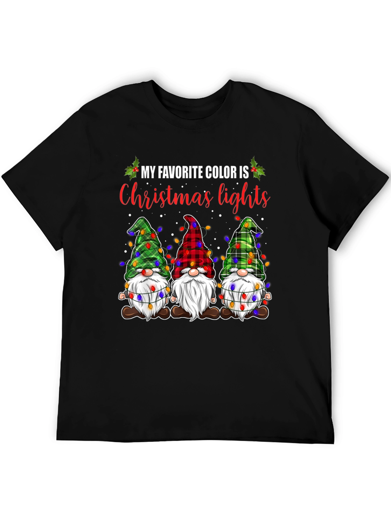 Christmas Gnomes T-Shirt: Holiday Lights Theme