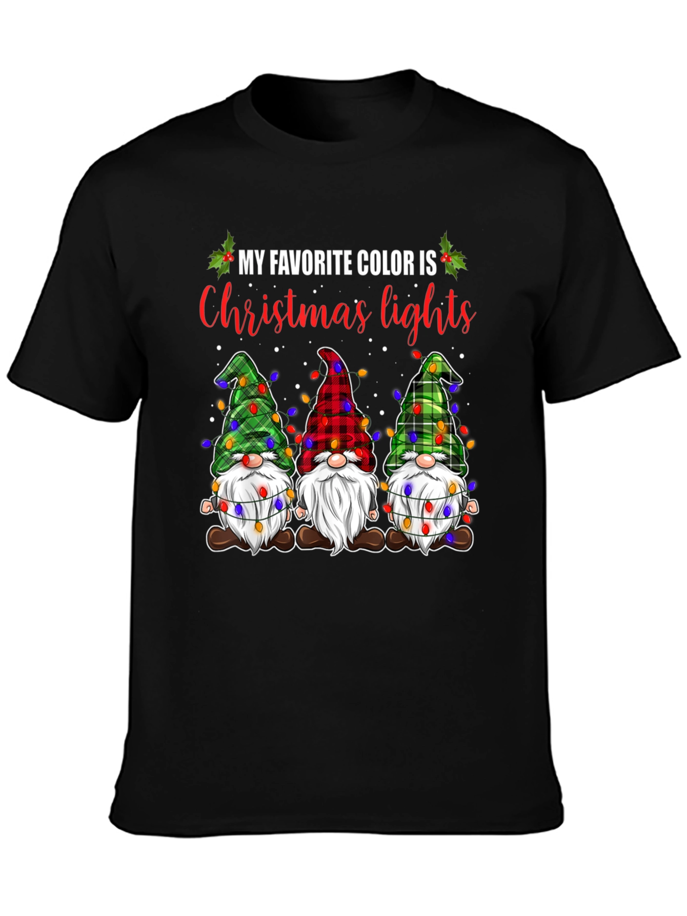 Christmas Gnomes T-Shirt: Holiday Lights Theme