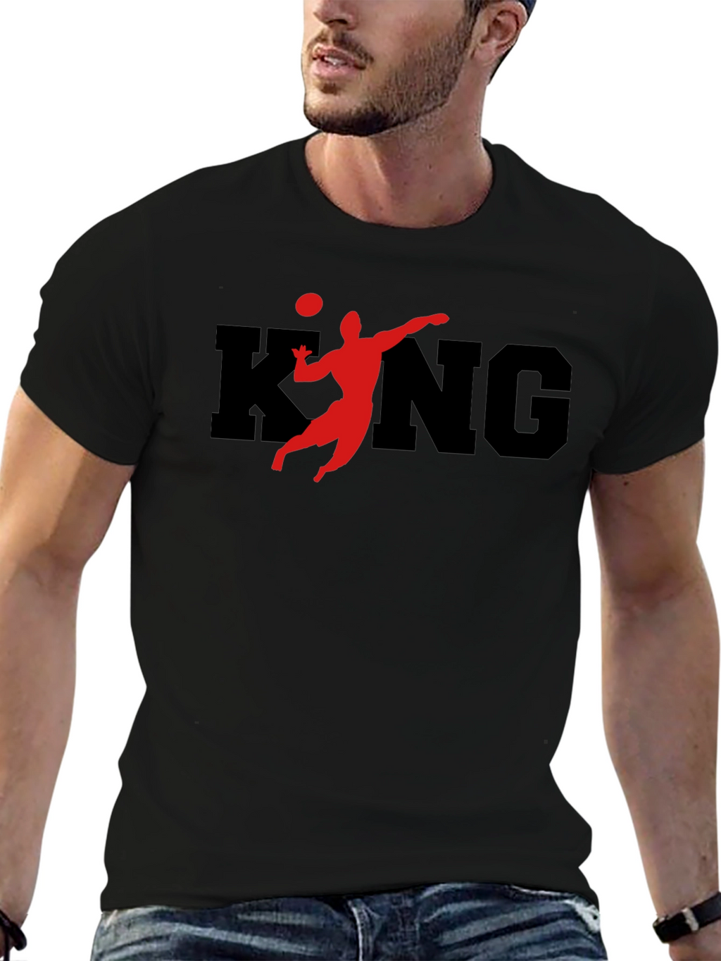 Volleyball King Black T-Shirt