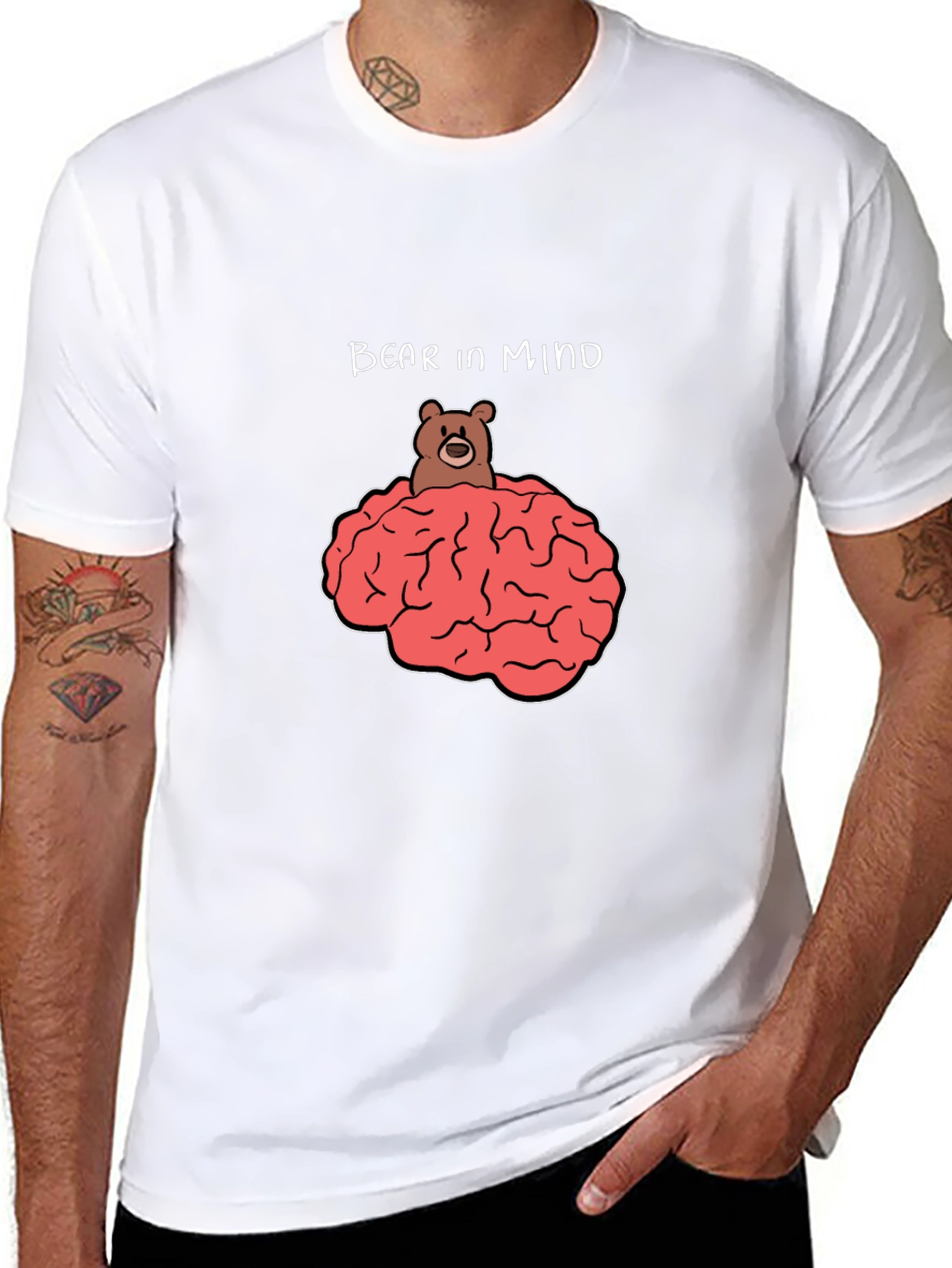 Bear In Mind Graphic T-Shirt - Black Cotton Tee