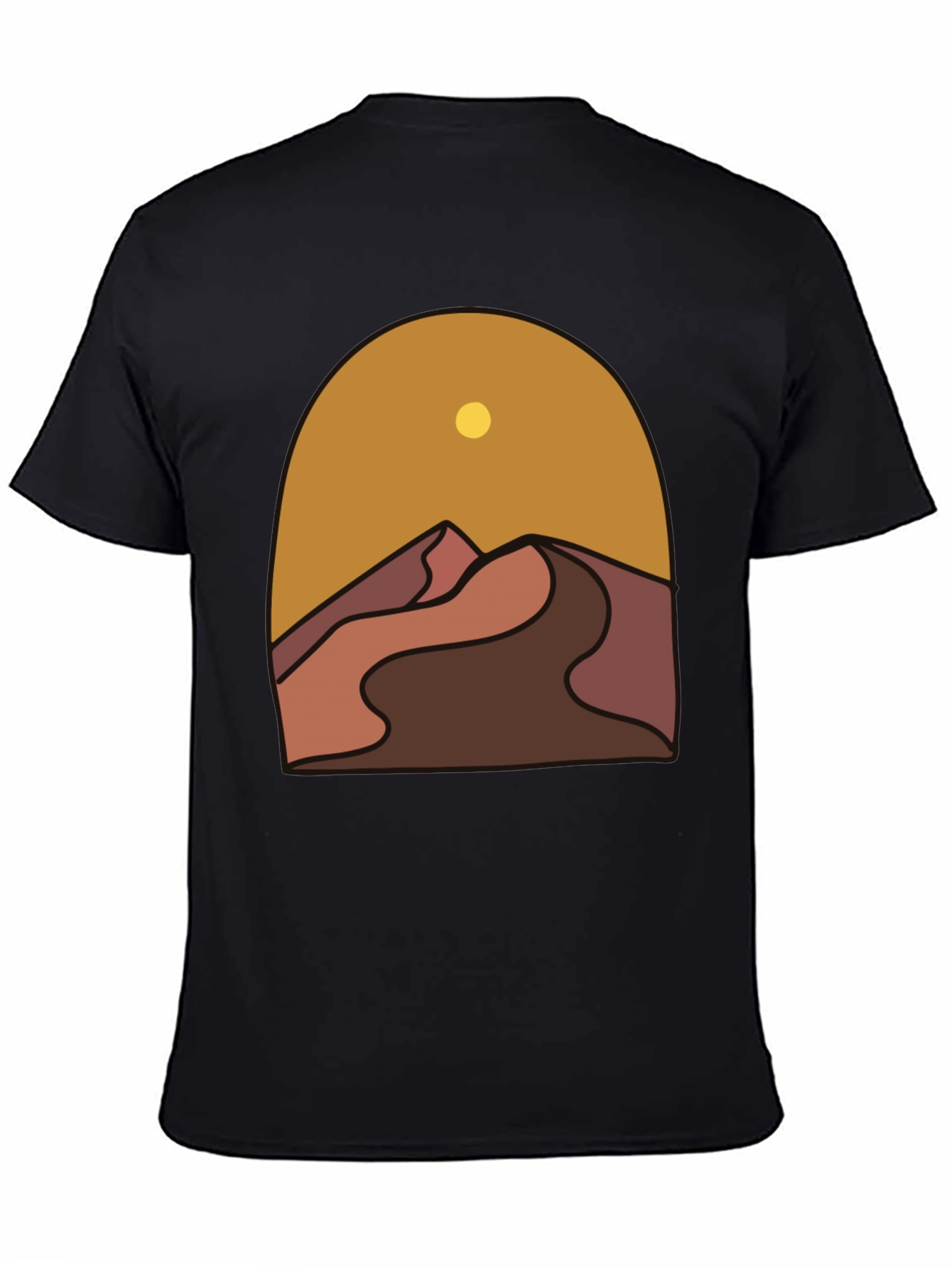 Desert Graphic Tee - Stylish Mens Black T-Shirt