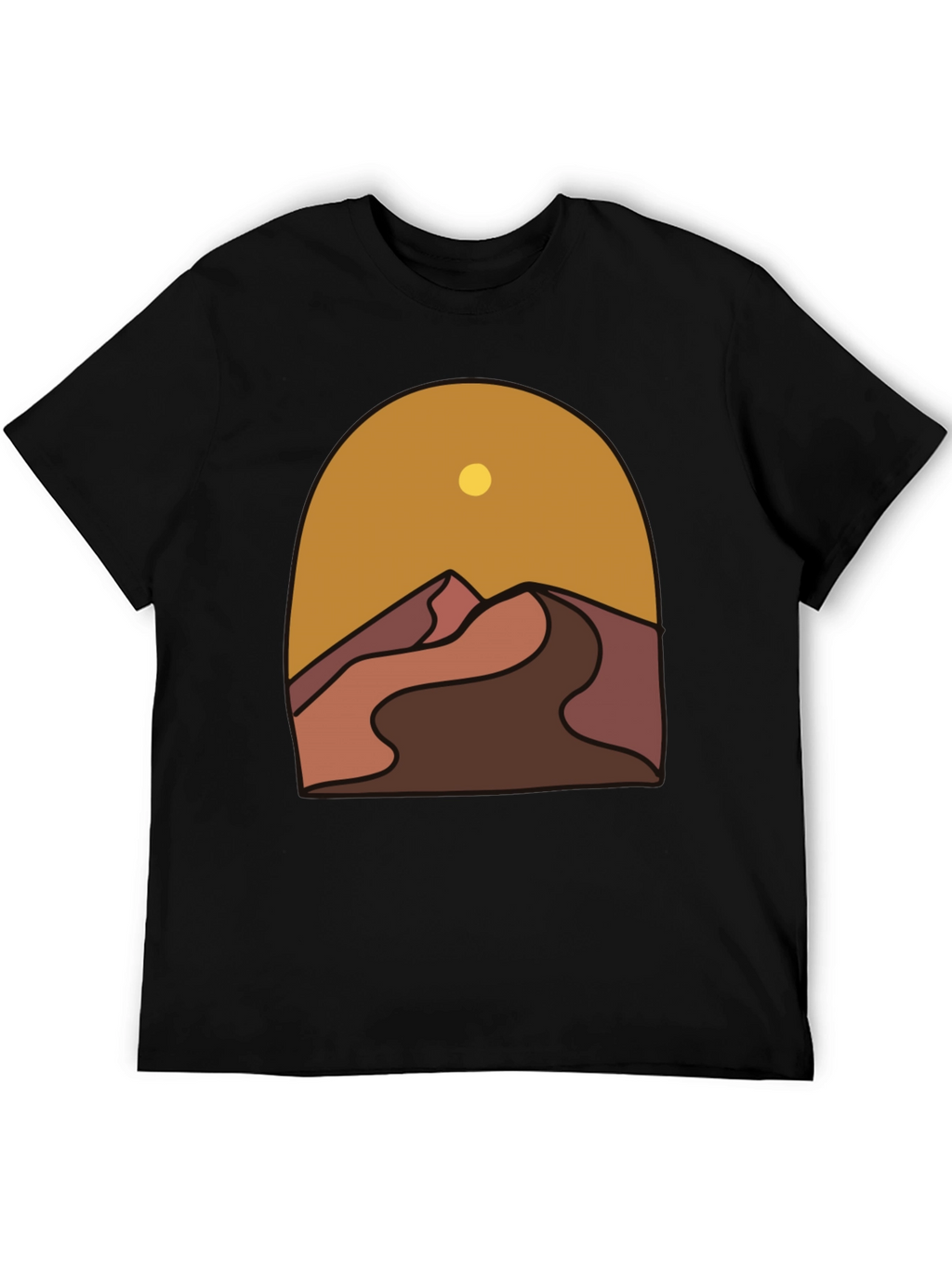 Desert Graphic Tee - Stylish Mens Black T-Shirt