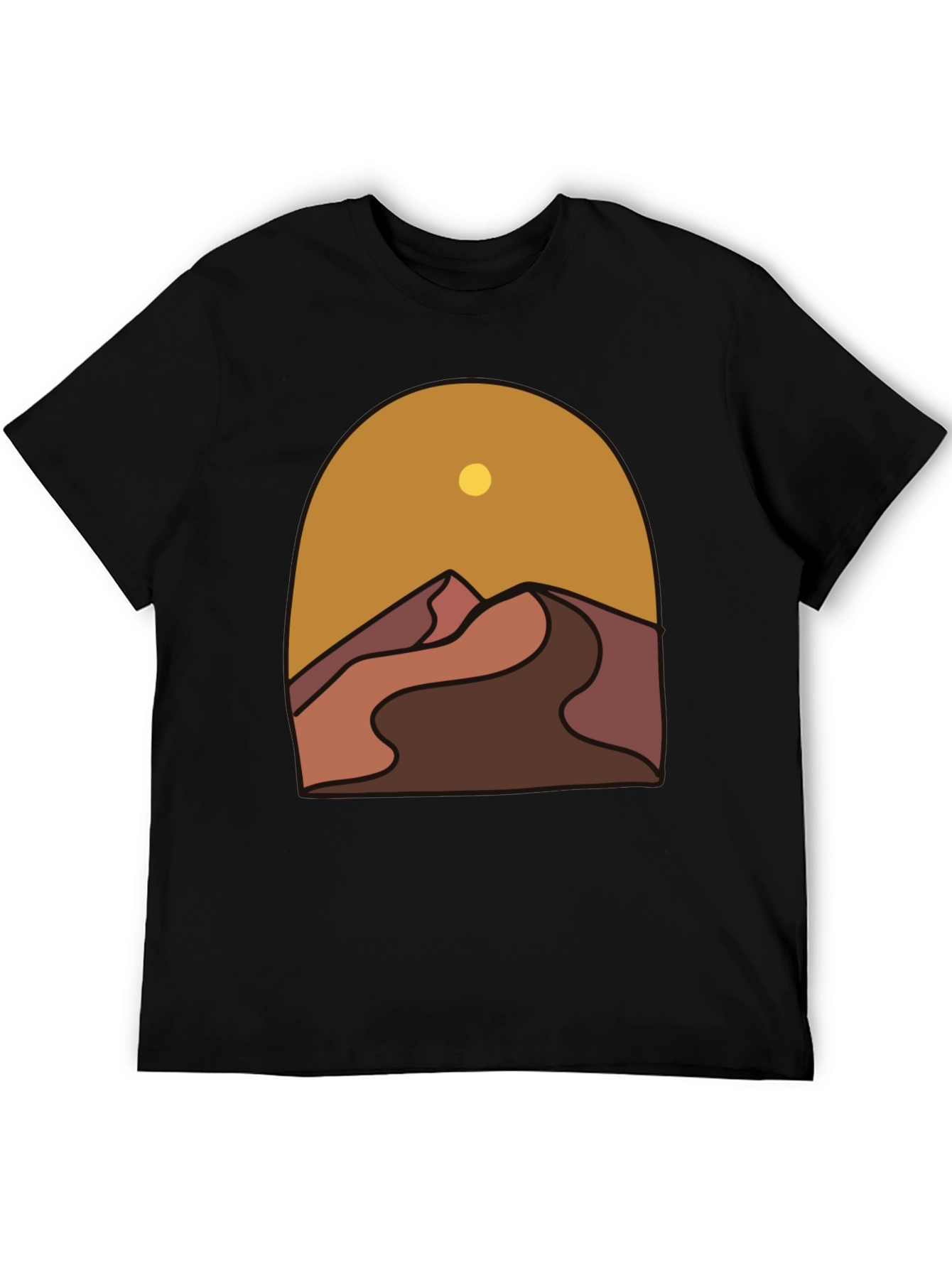 Desert Graphic Tee - Stylish Mens Black T-Shirt