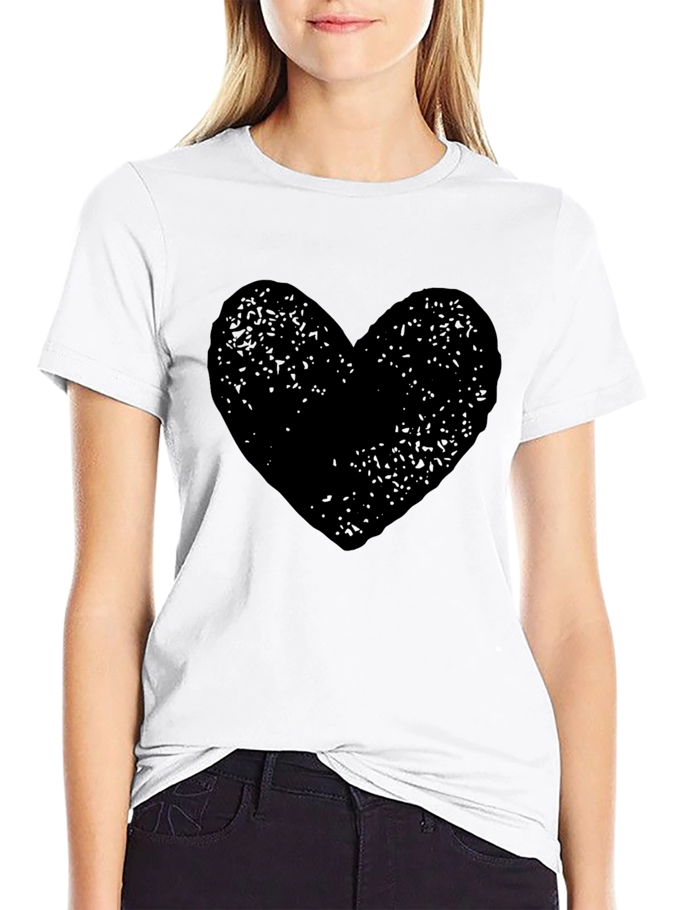 Black Heart Graphic Tee - Soft Cotton Comfort