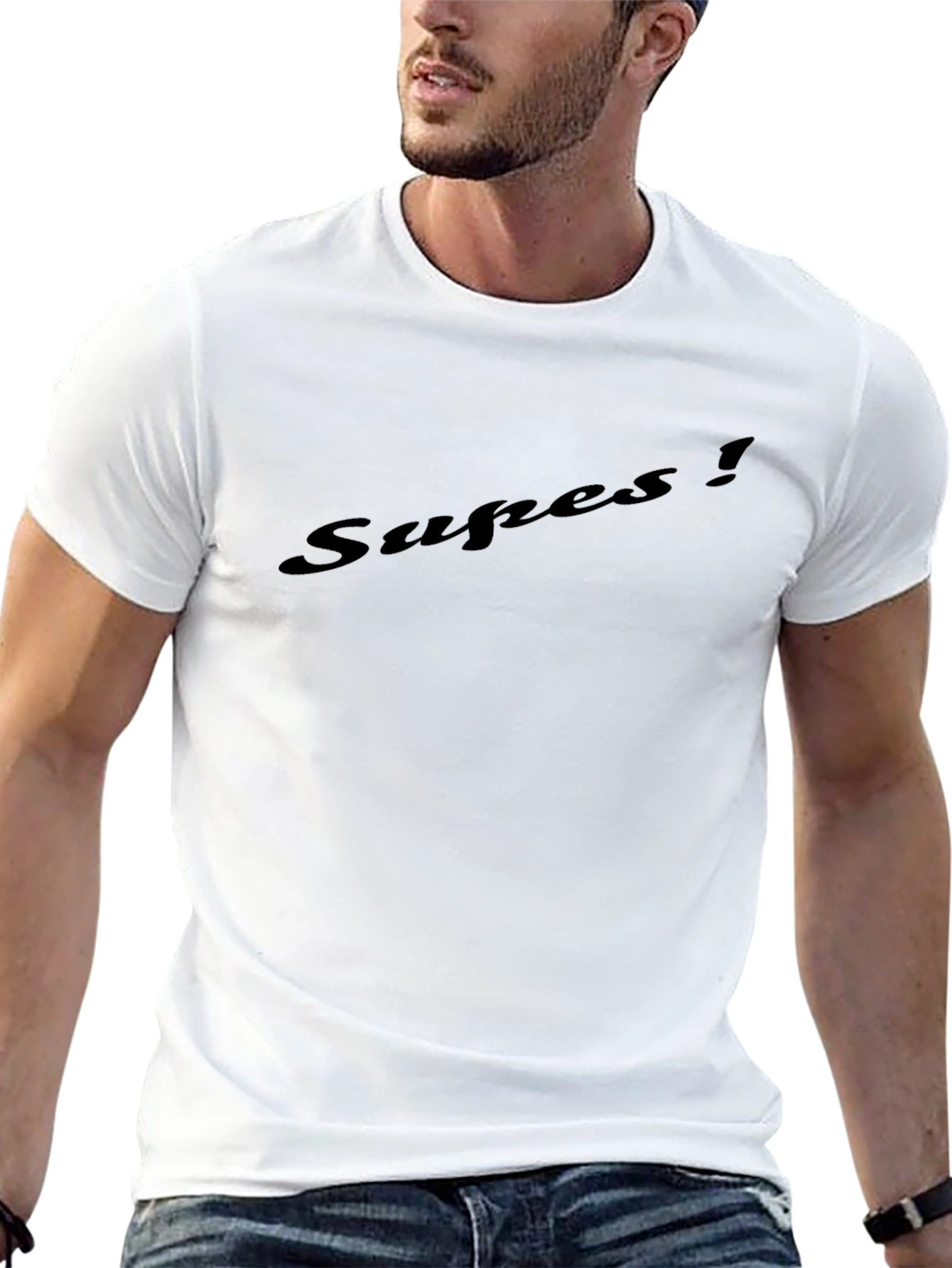 Mens Black Graphic T-Shirt - Supes!