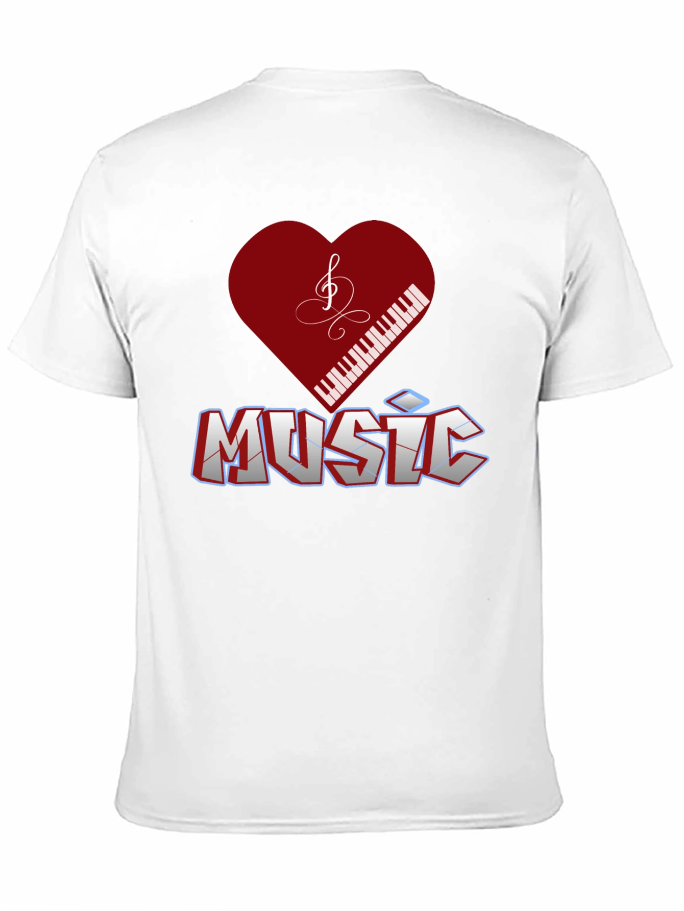 Music Lover T-Shirt - Piano Heart Design