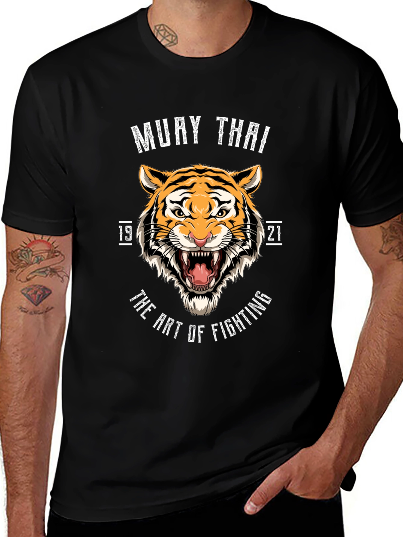Muay Thai Tiger Black T-Shirt