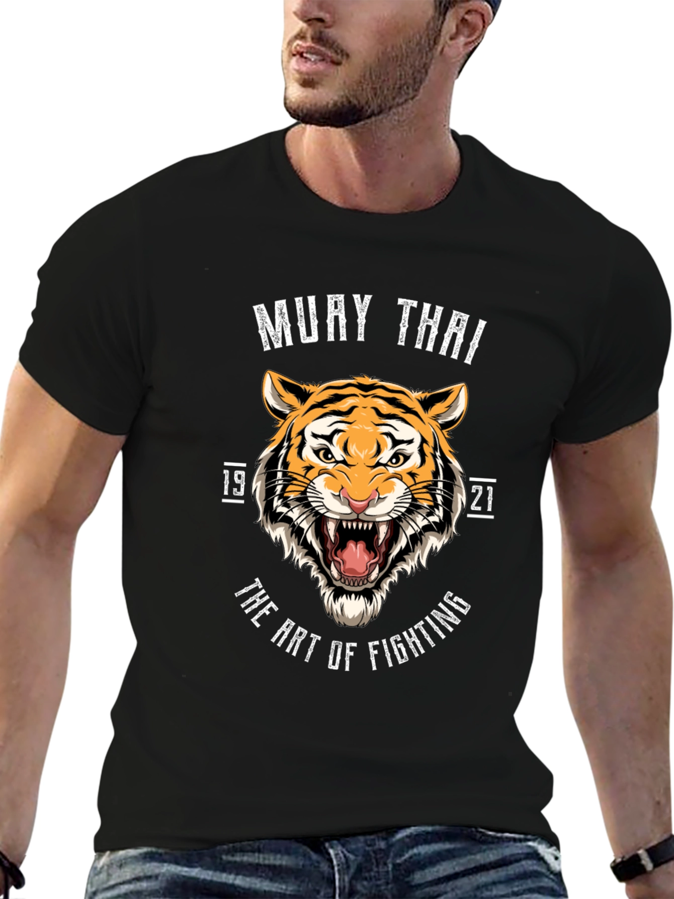 Muay Thai Tiger Black T-Shirt