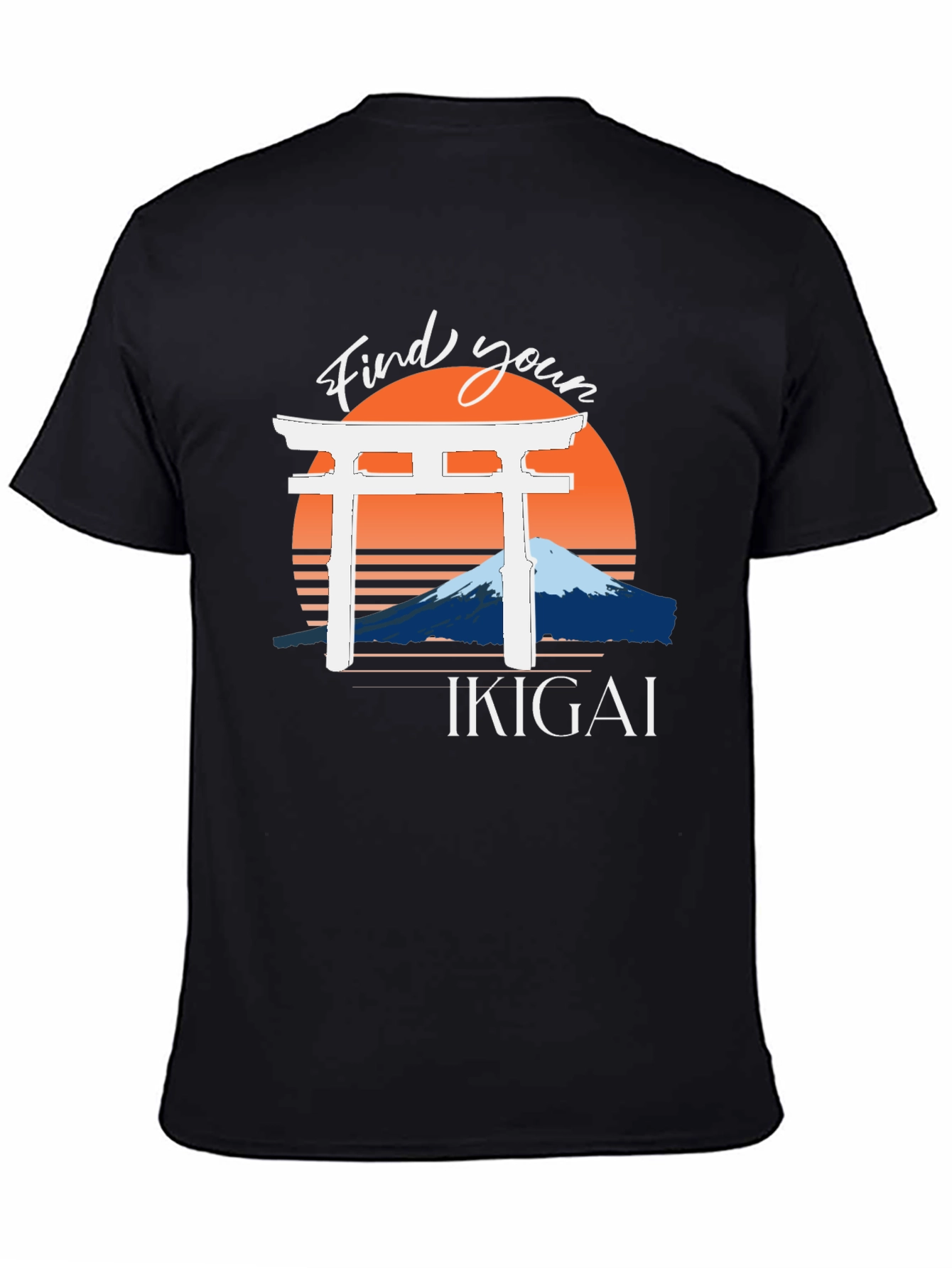 Find Your Ikigai T-Shirt - Japanese Mountain Sunset Graphic Tee
