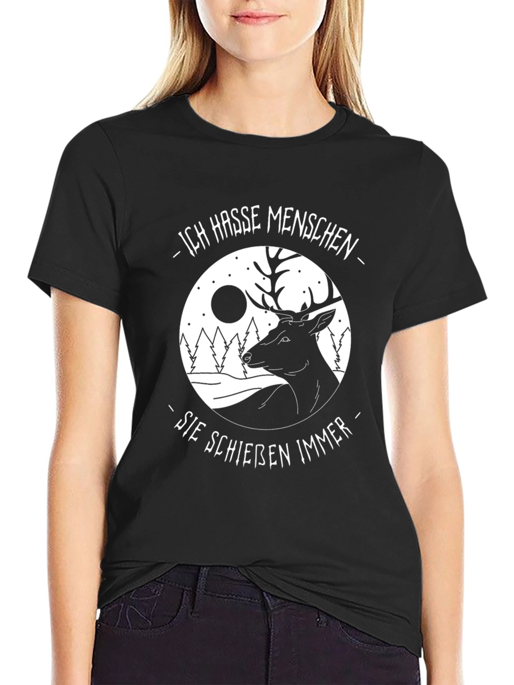 Mens I Hate People Deer Graphic Tee