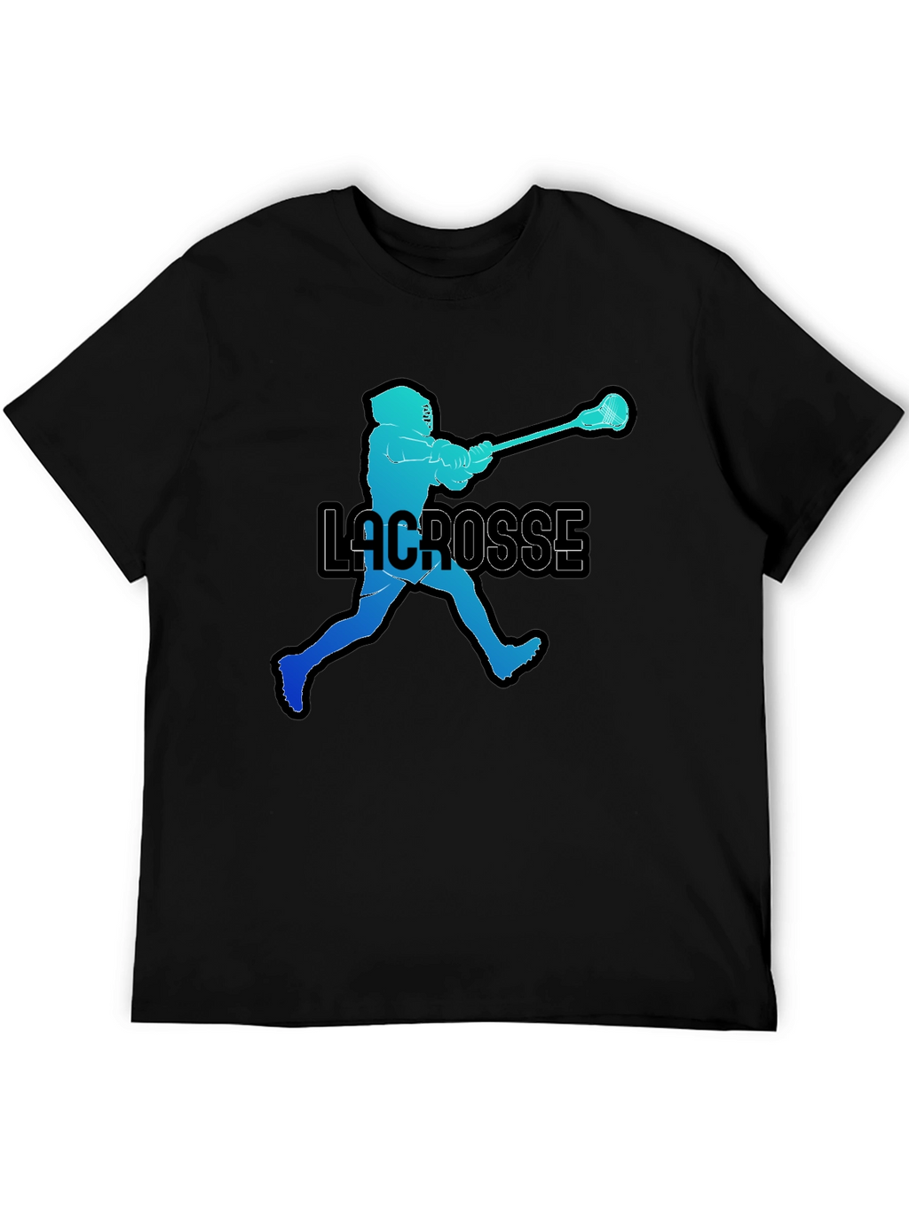 Lacrosse Player Silhouette Graphic T-Shirt