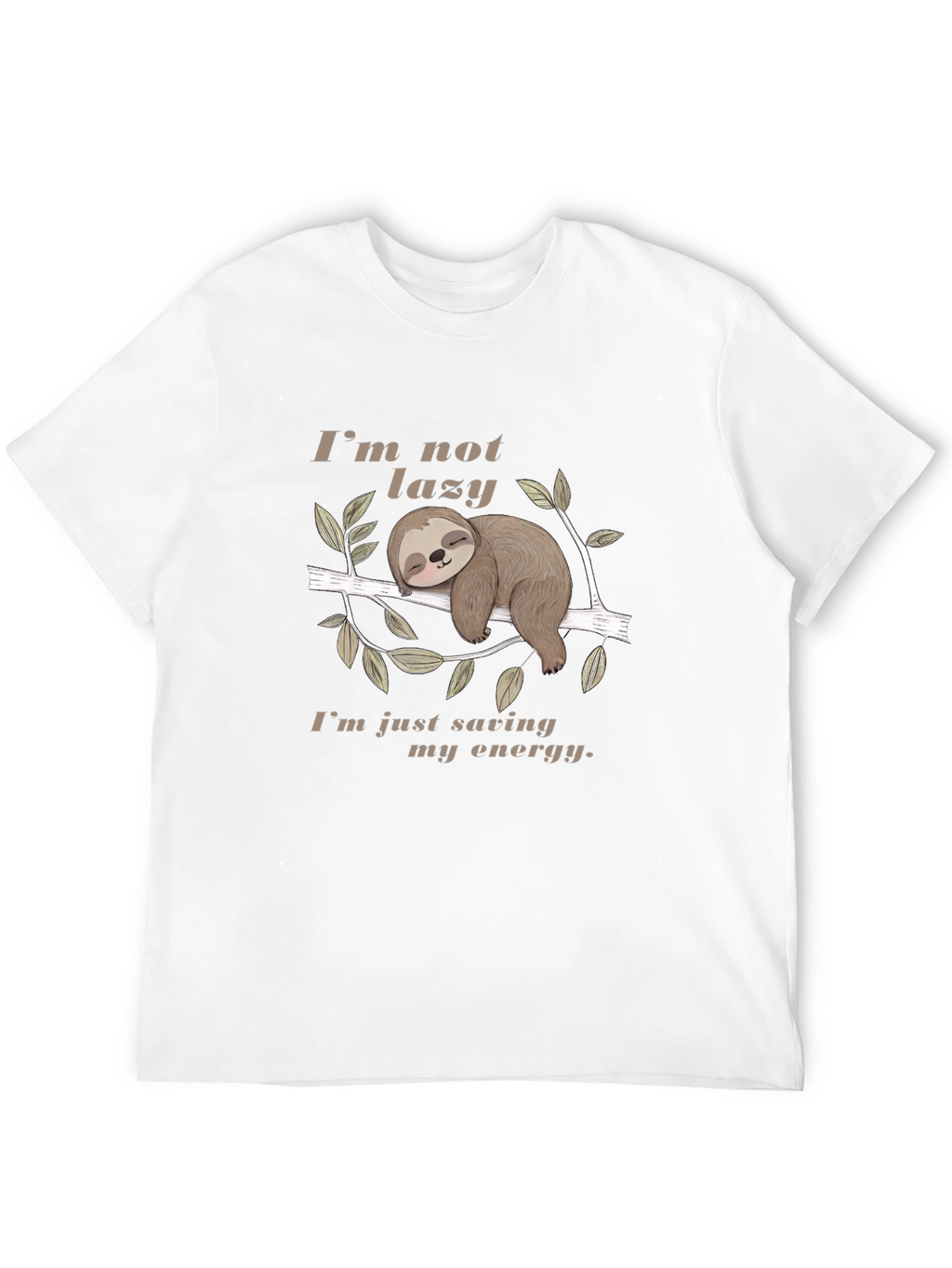 Lazy Sloth Energy Saving Black T-Shirt