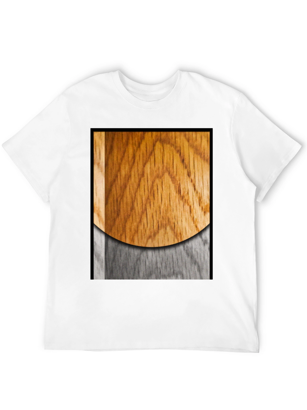 Wood Grain Graphic Black T-Shirt