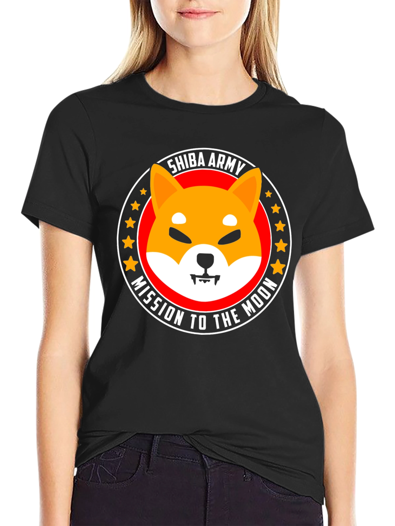 Shiba Army Mission to the Moon Graphic T-Shirt