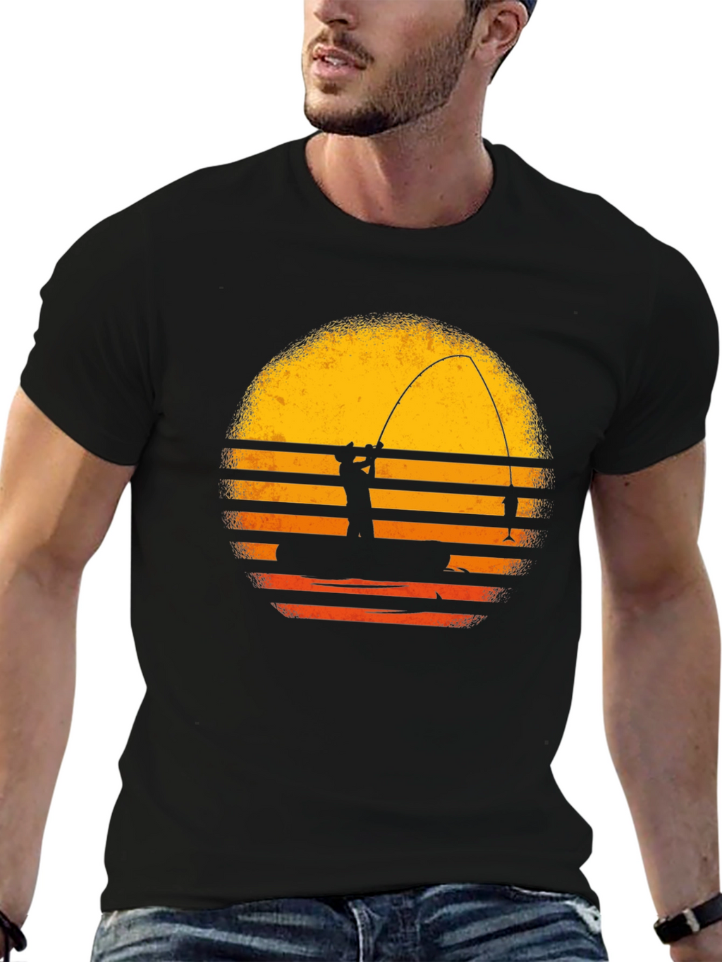 Fishing Sunset Graphic T-Shirt - Angler Tee