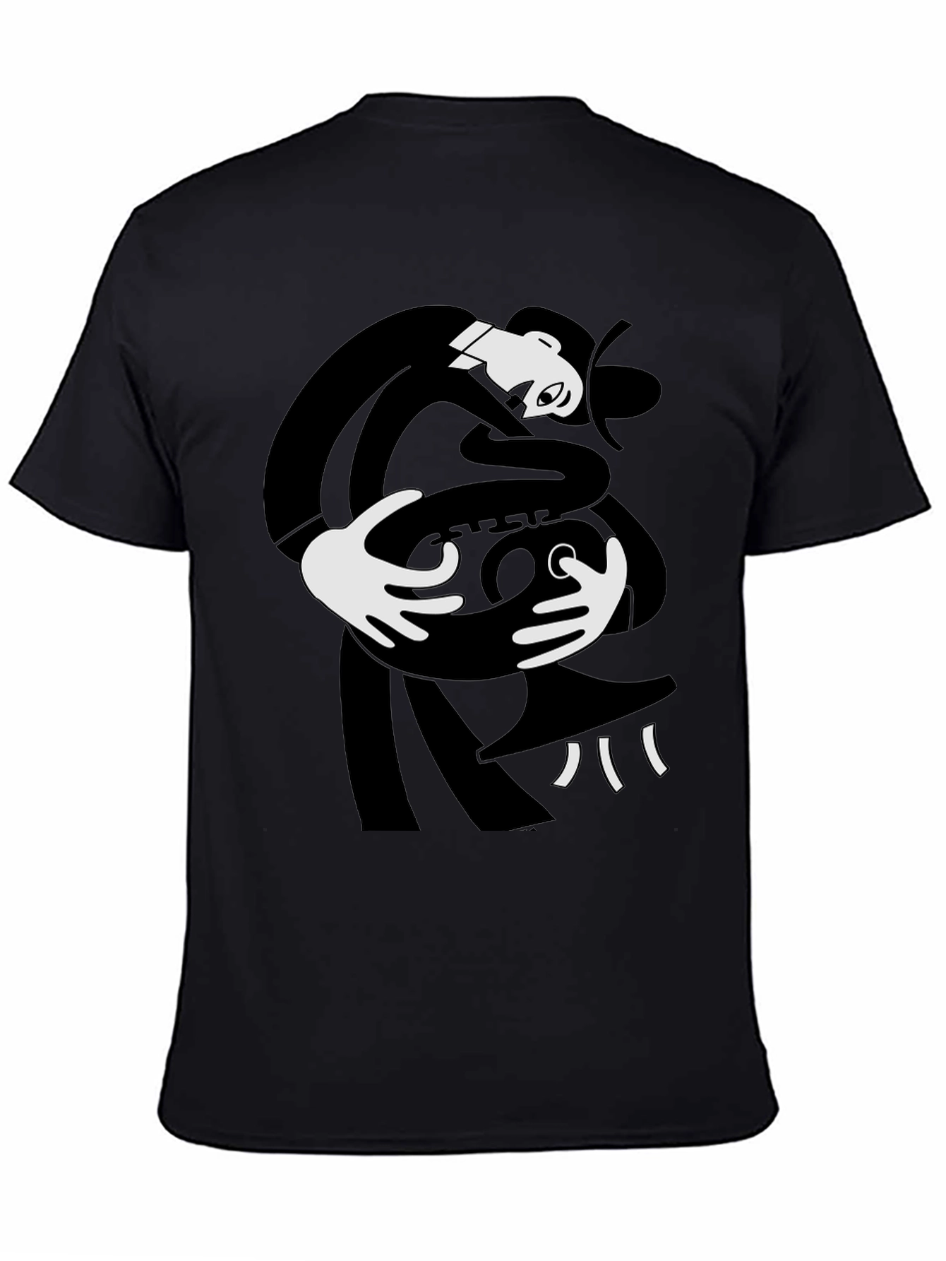 Abstract Saxophone Player Black T-Shirt