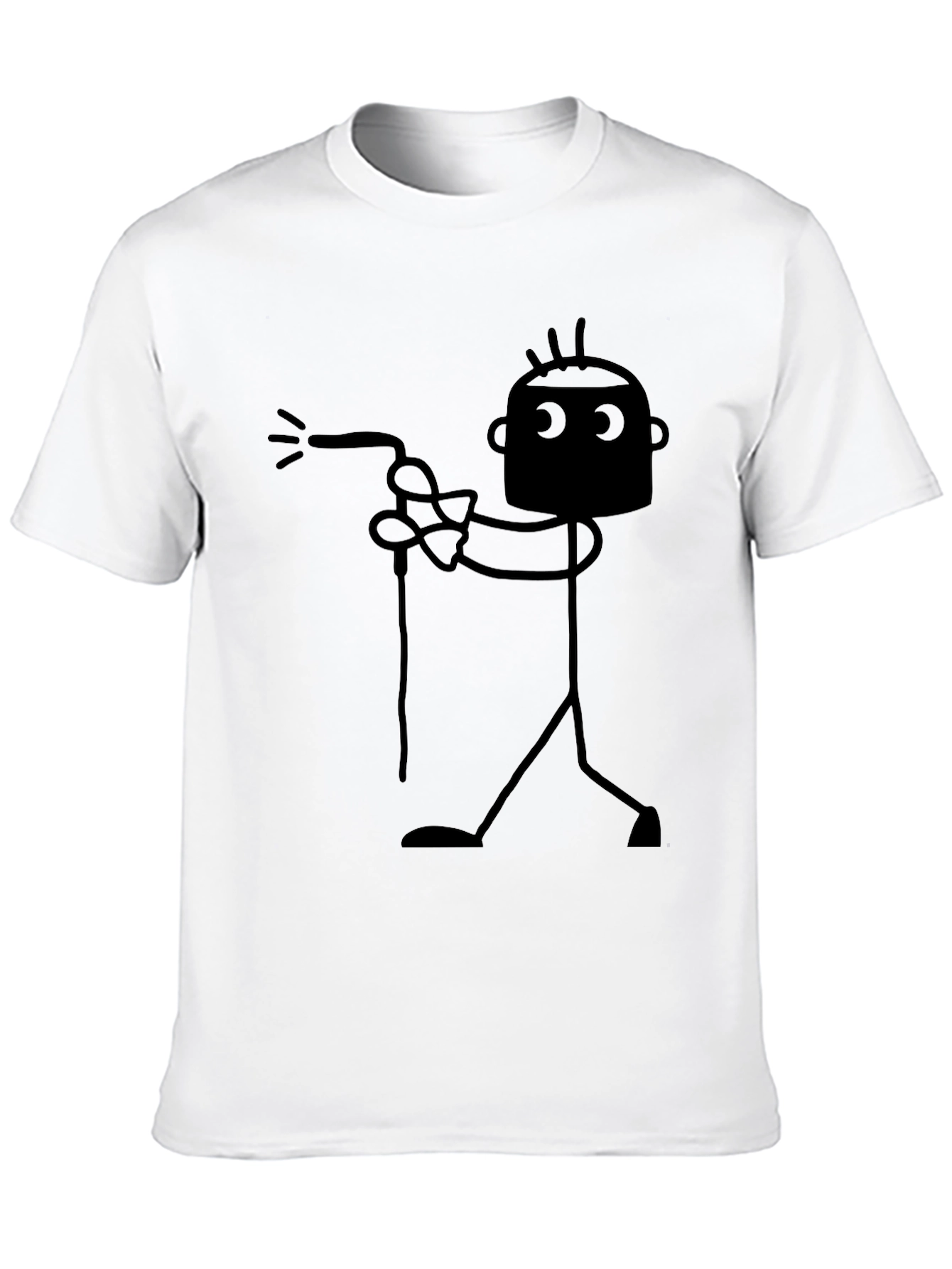 Funny Welder Stick Figure Black T-Shirt