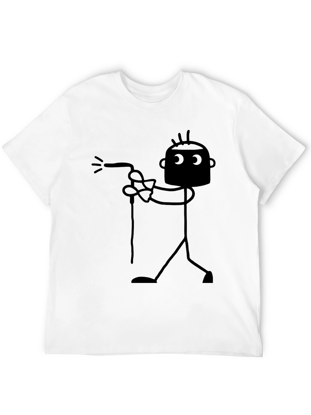 Funny Welder Stick Figure Black T-Shirt