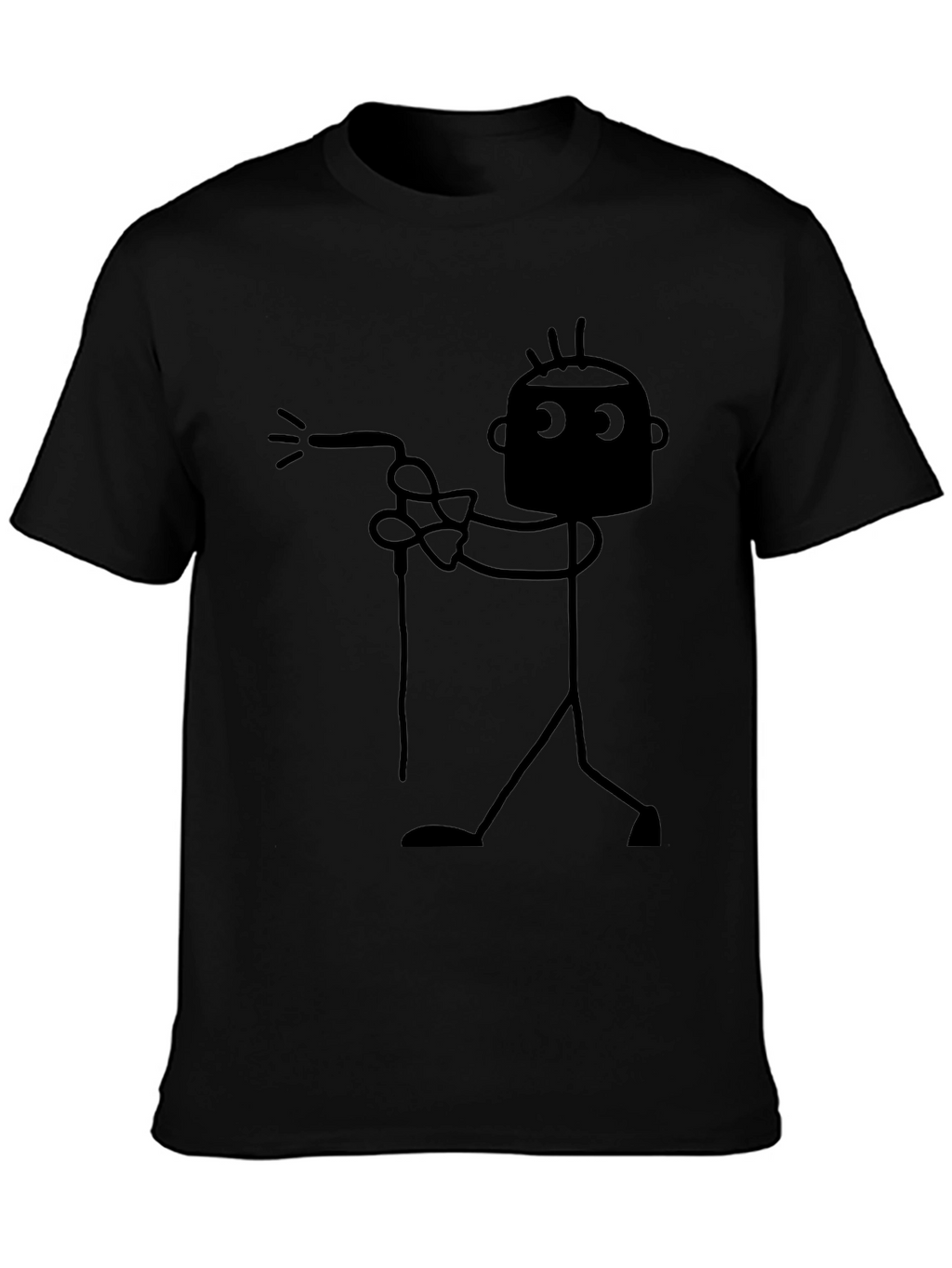 Funny Welder Stick Figure Black T-Shirt