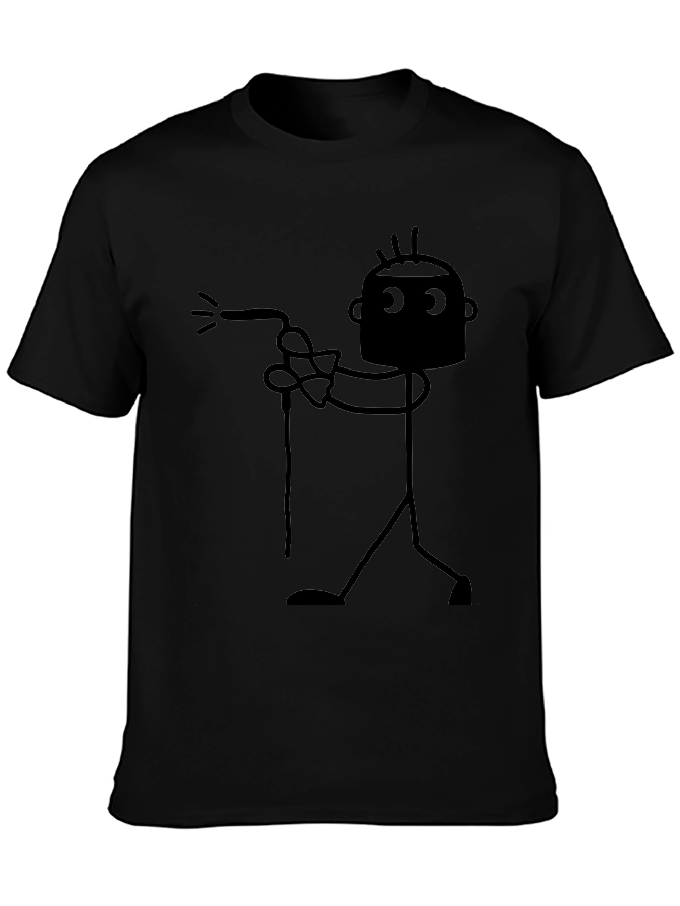 Funny Welder Stick Figure Black T-Shirt