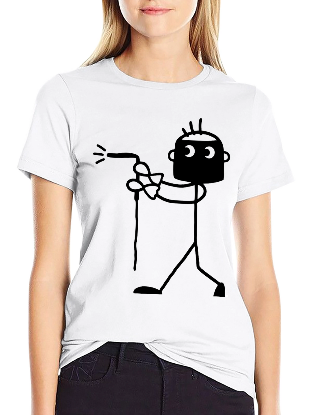 Funny Welder Stick Figure Black T-Shirt