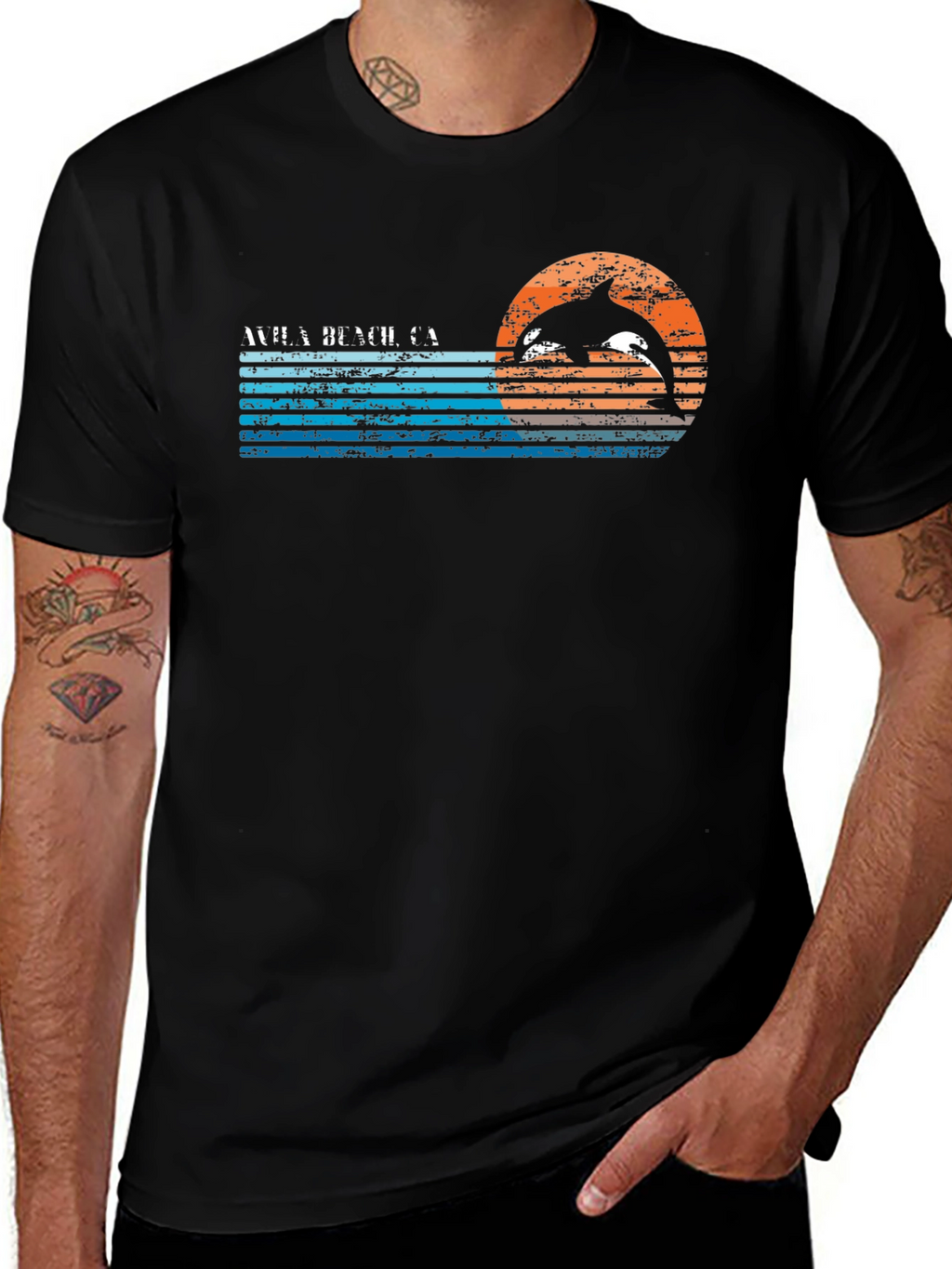 Waiā Beach CA Orca Sunset Tee