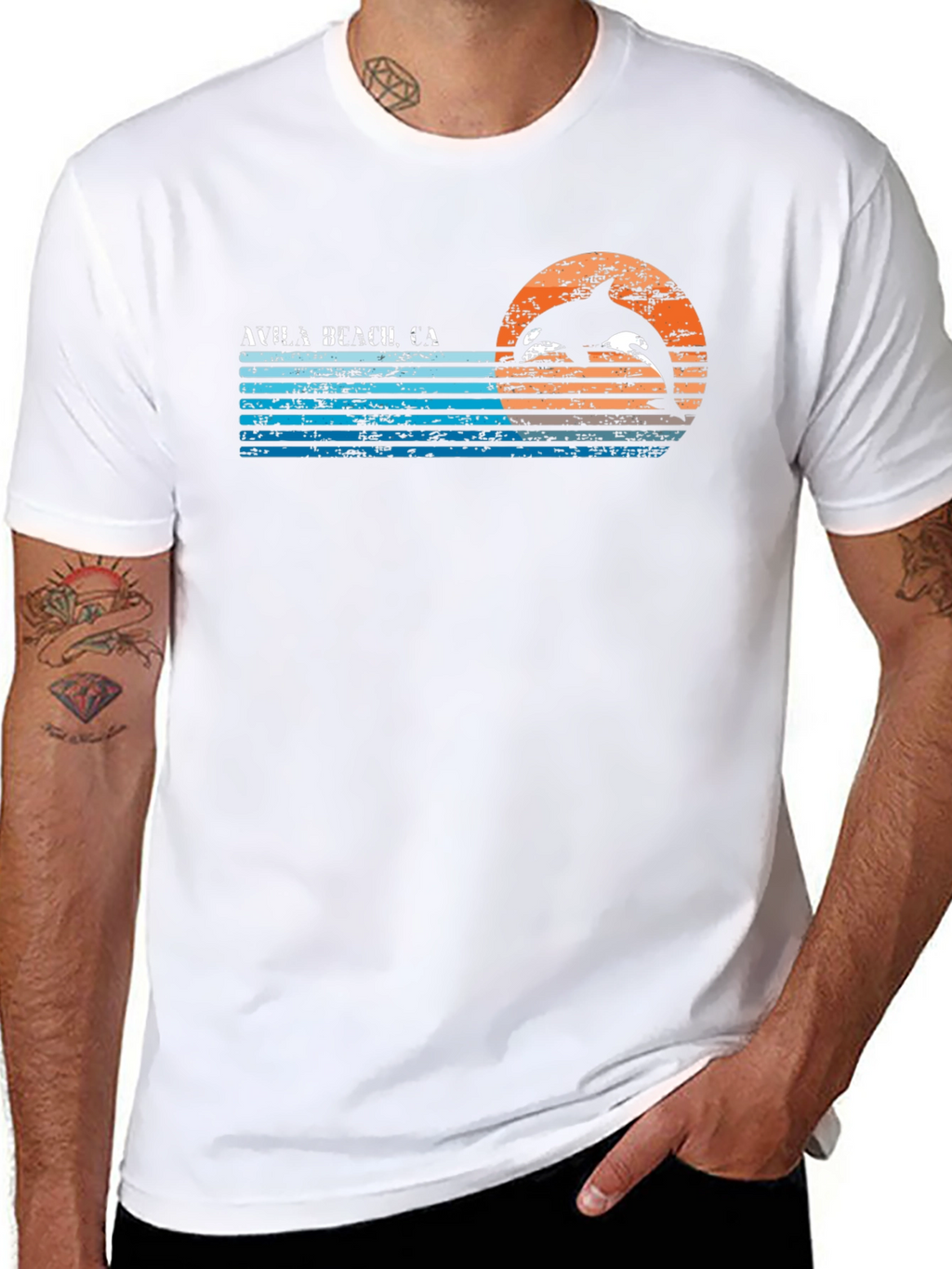 Waiā Beach CA Orca Sunset Tee