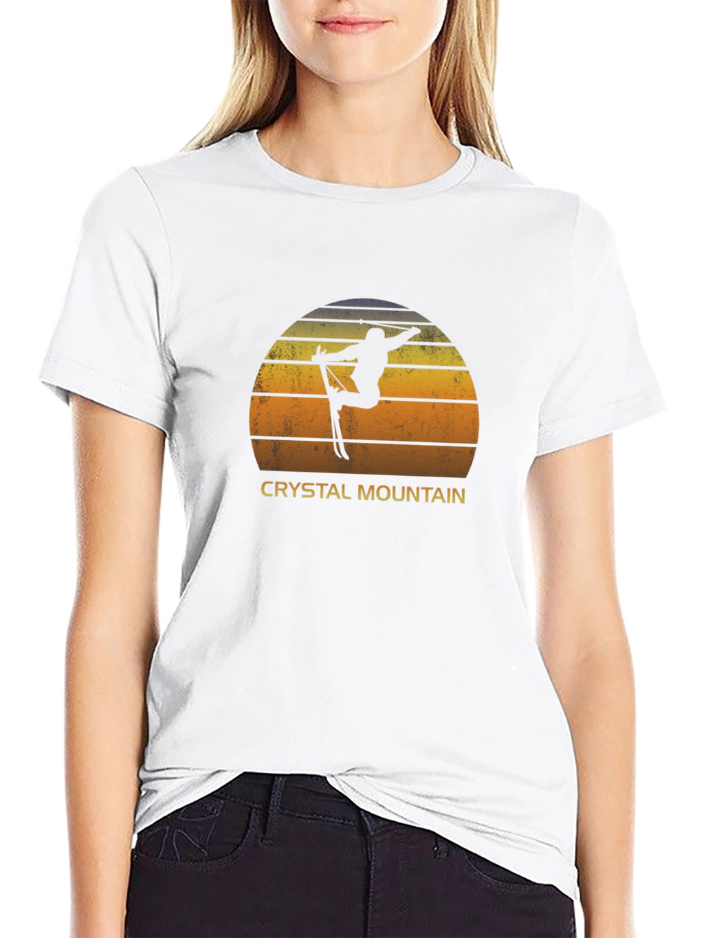 Crystal Mountain Retro Skier Graphic Tee