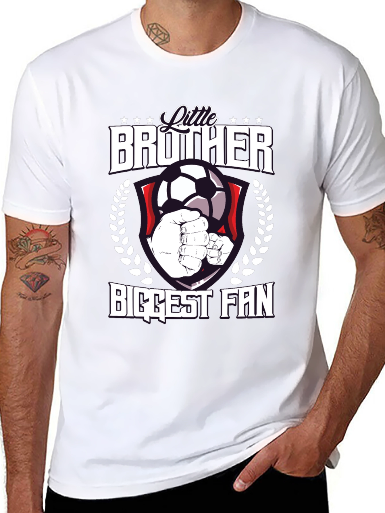 Little Brother Biggest Fan Soccer T-Shirt