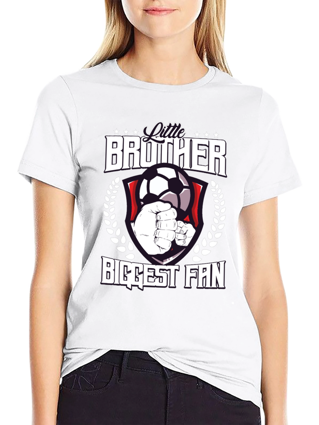Little Brother Biggest Fan Soccer T-Shirt