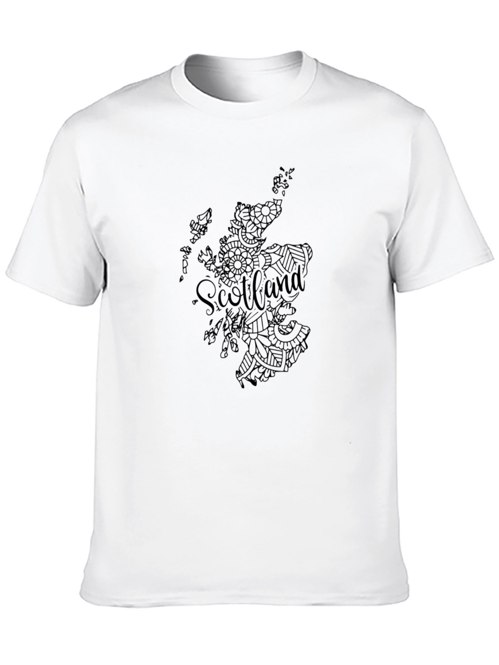 Scotland Map Black T-Shirt Unique Design