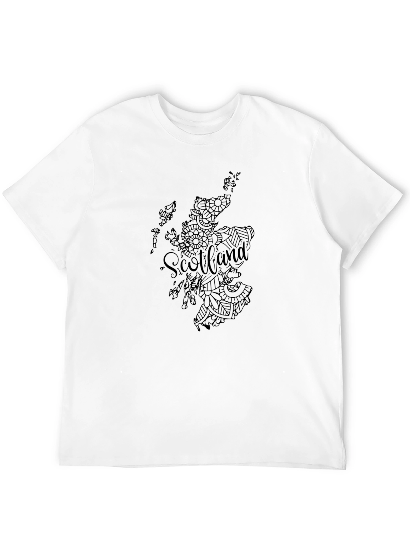 Scotland Map Black T-Shirt Unique Design