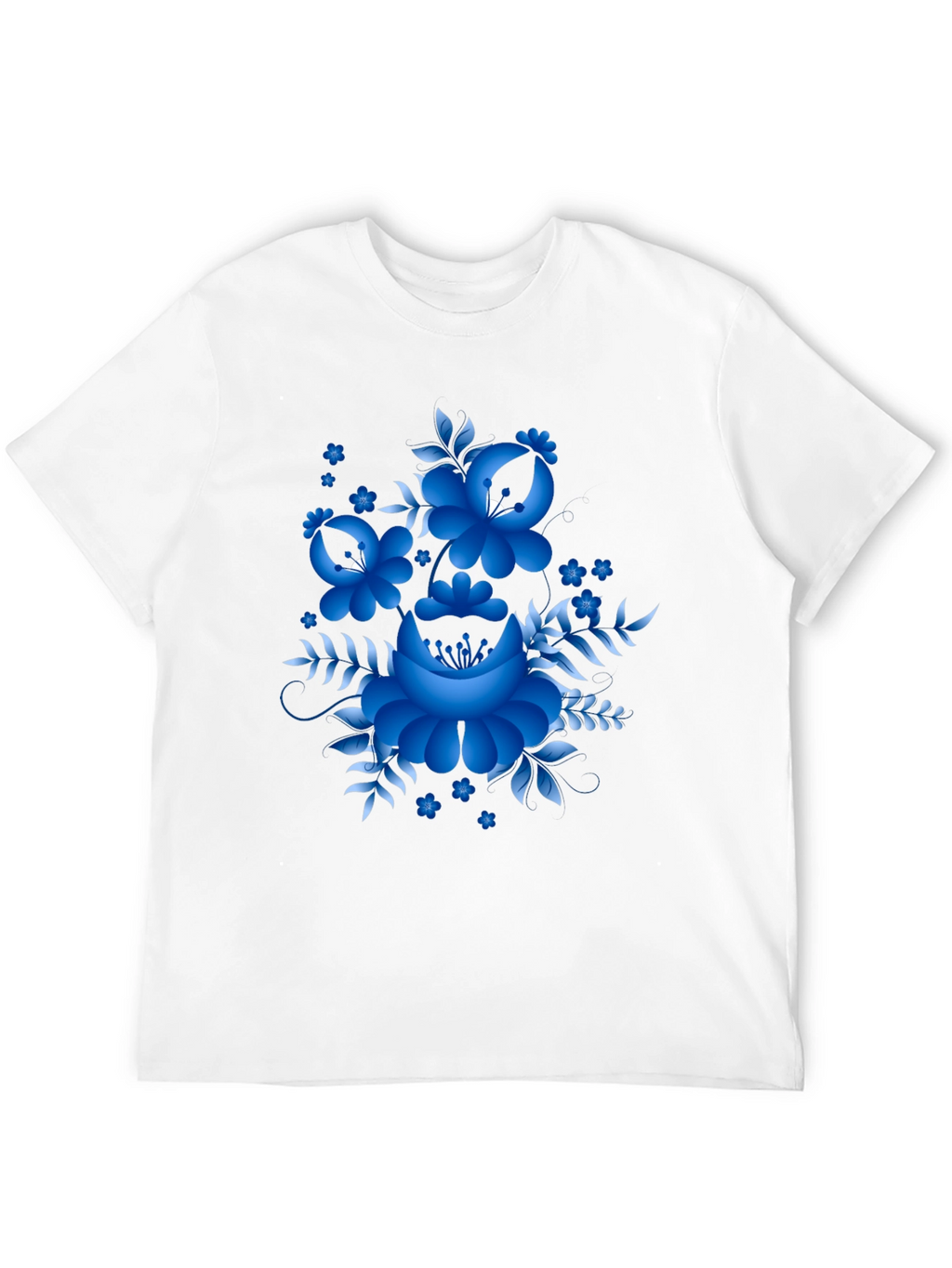 Floral Design Black T-Shirt