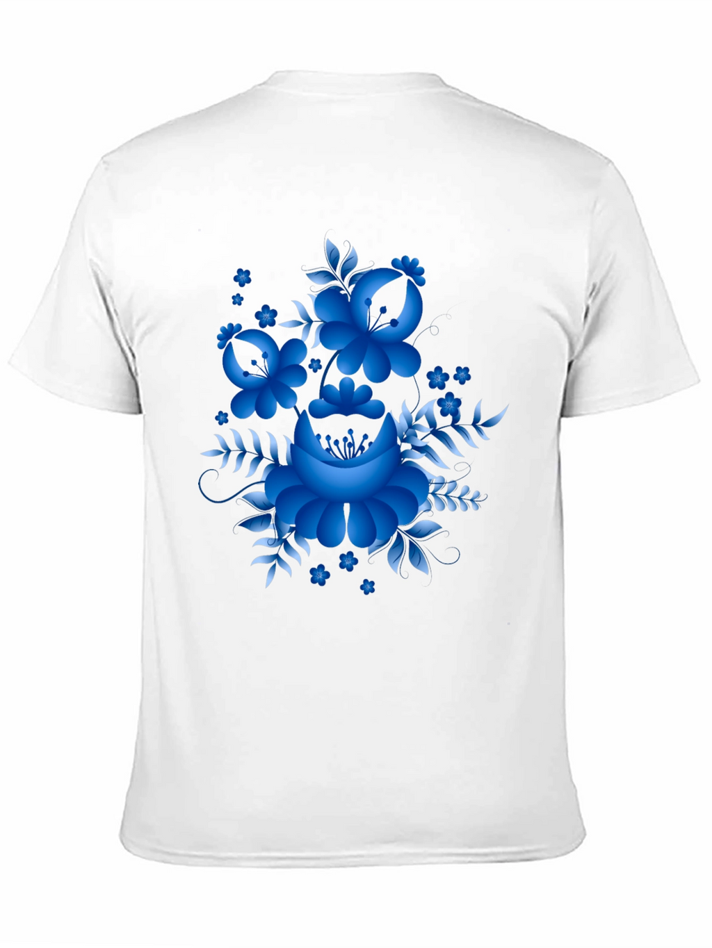 Floral Design Black T-Shirt