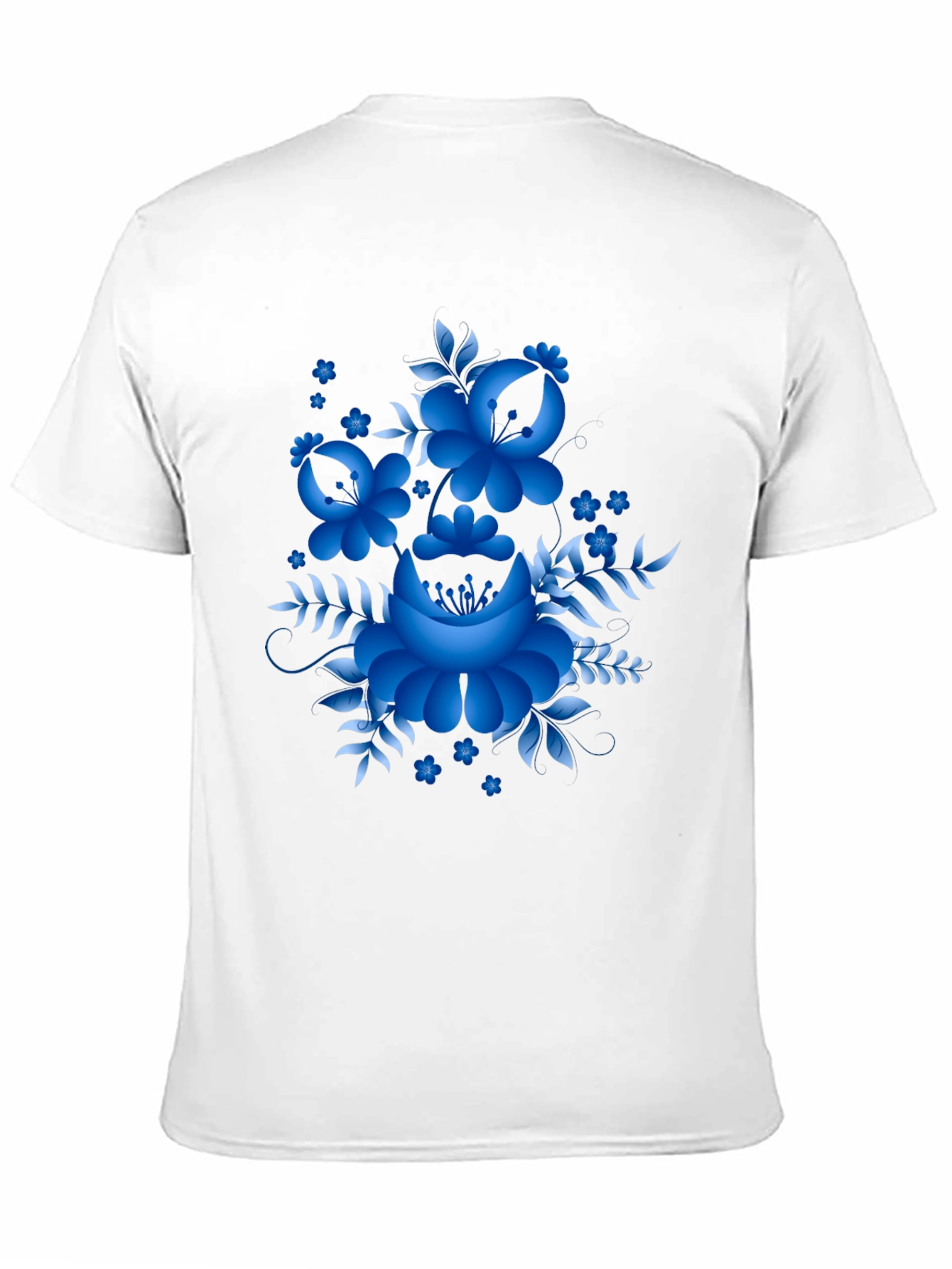 Floral Design Black T-Shirt