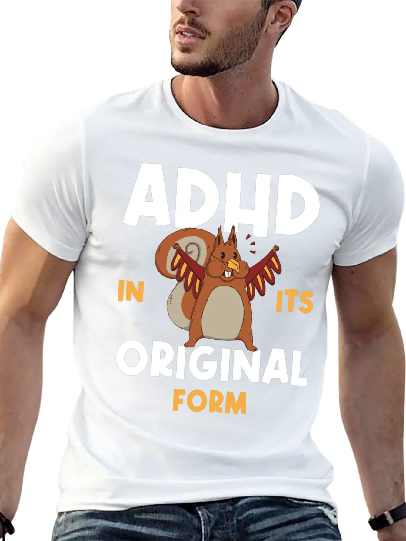 ADHD In Its Original Form Squirrel Graphic T-Shirt