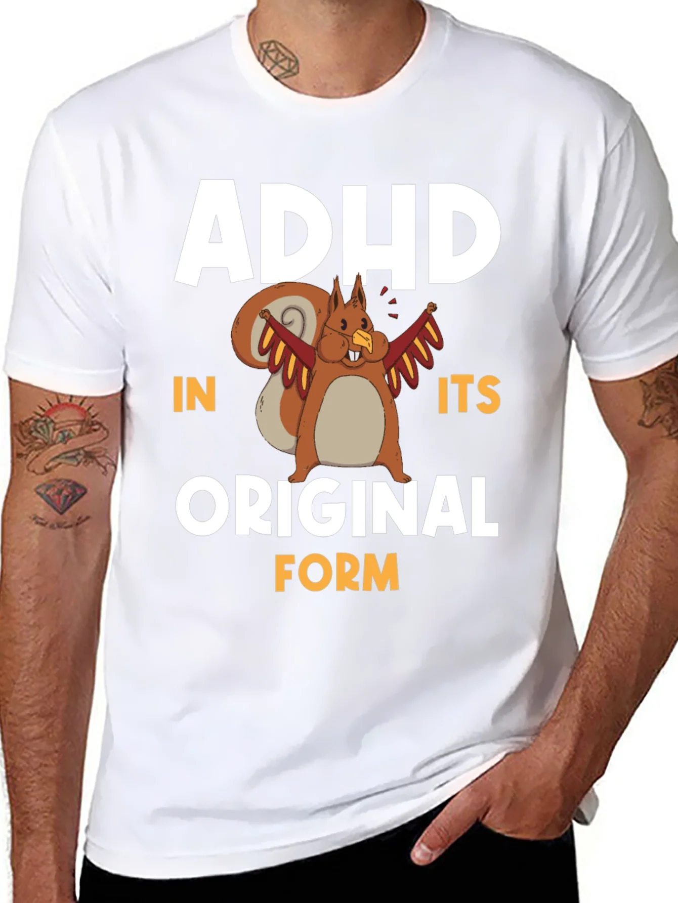ADHD In Its Original Form Squirrel Graphic T-Shirt