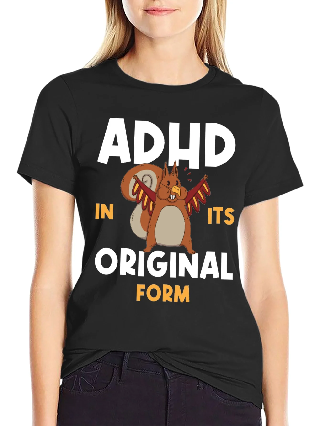 ADHD In Its Original Form Squirrel Graphic T-Shirt