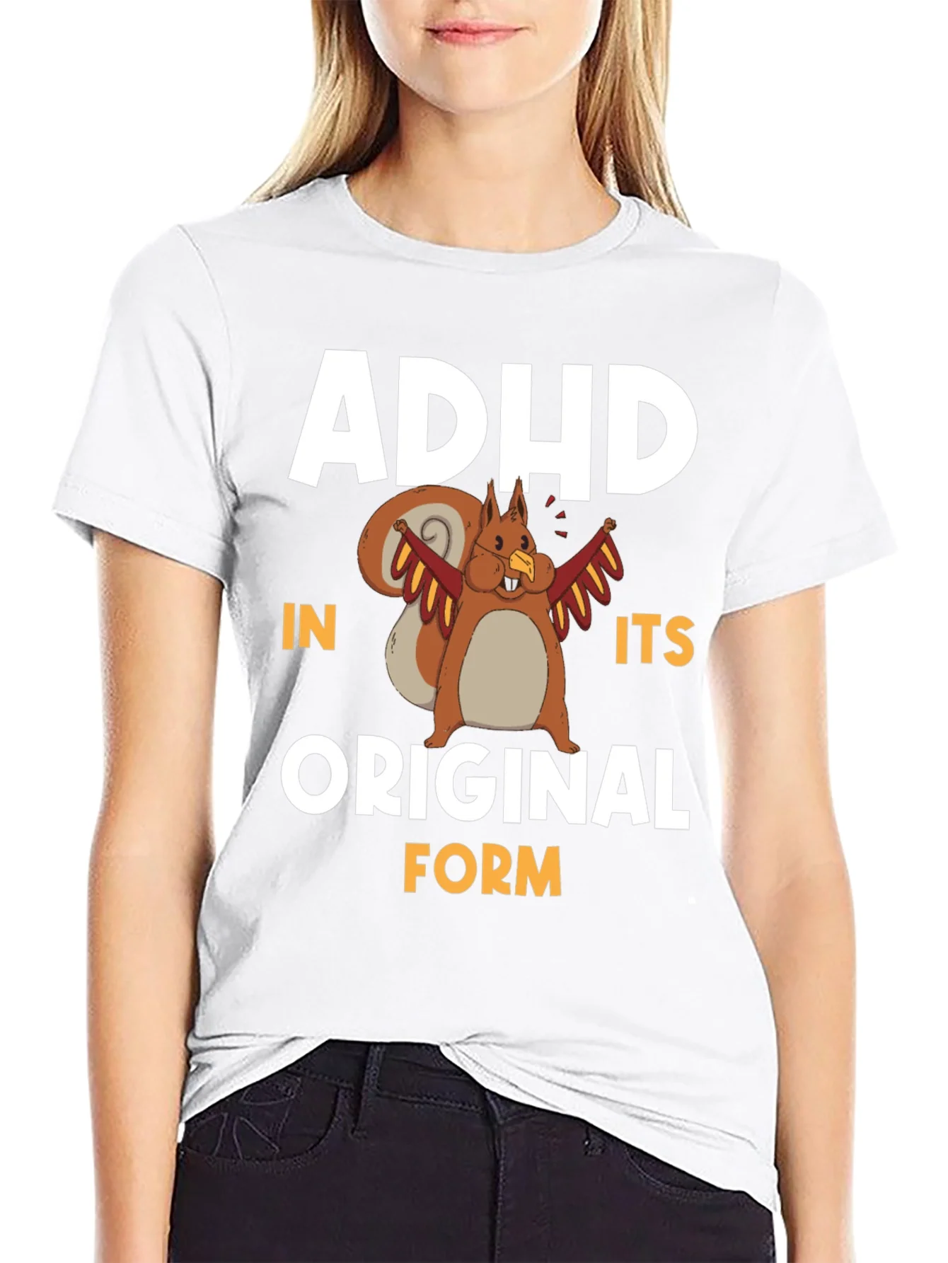 ADHD In Its Original Form Squirrel Graphic T-Shirt
