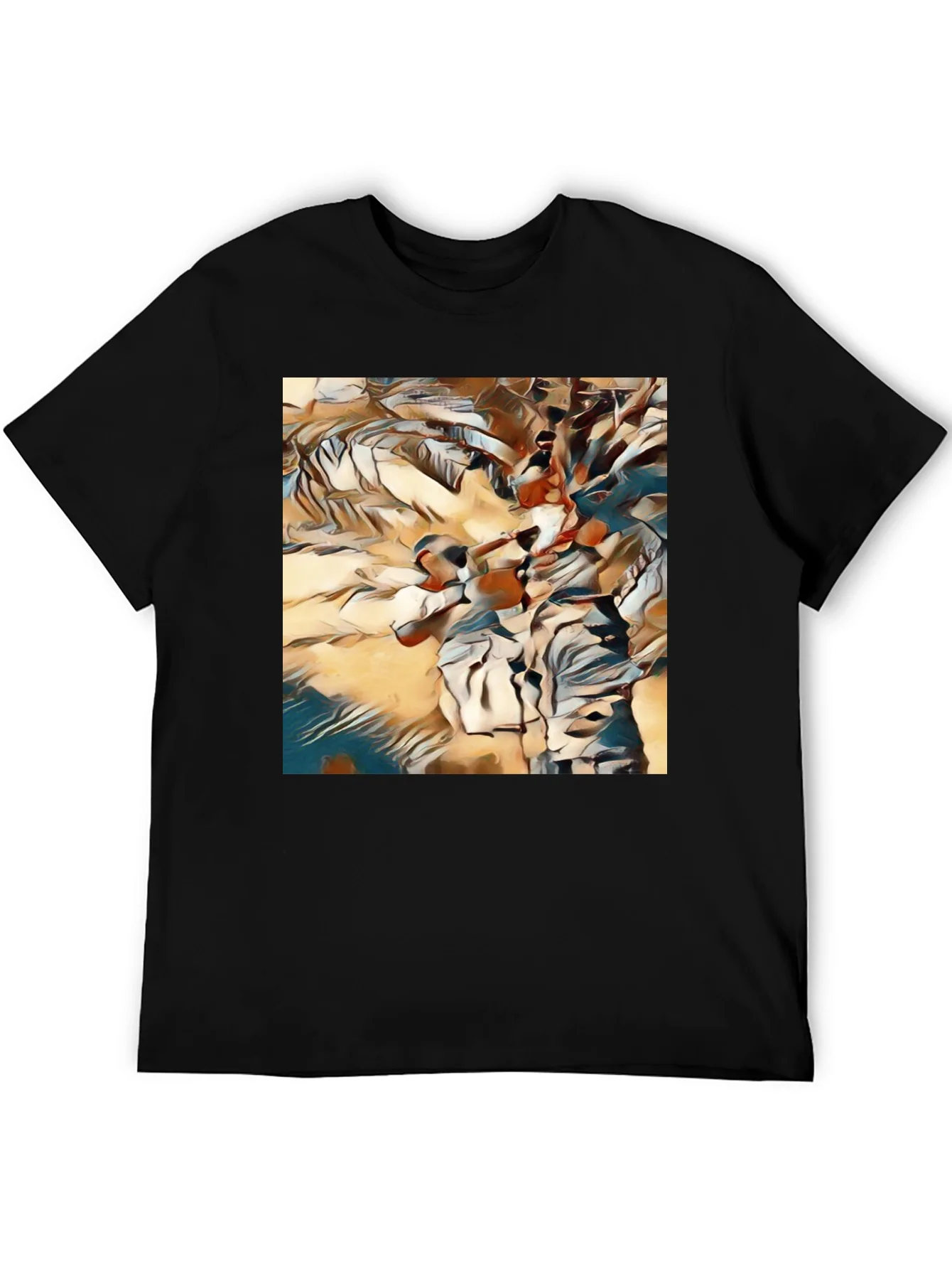 Abstract Art Graphic Tee - Modern Black T-Shirt