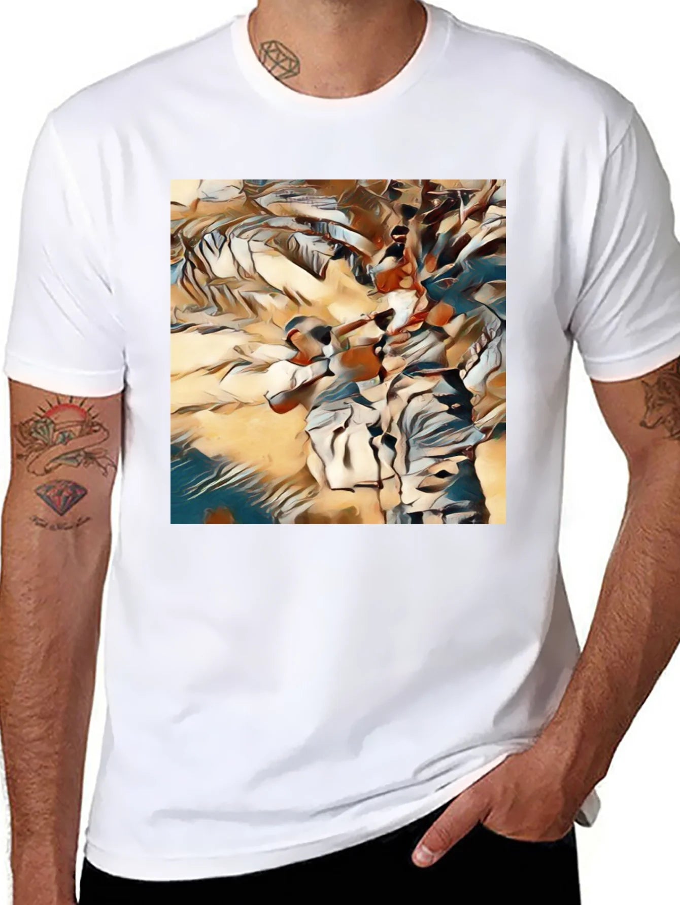 Abstract Art Graphic Tee - Modern Black T-Shirt