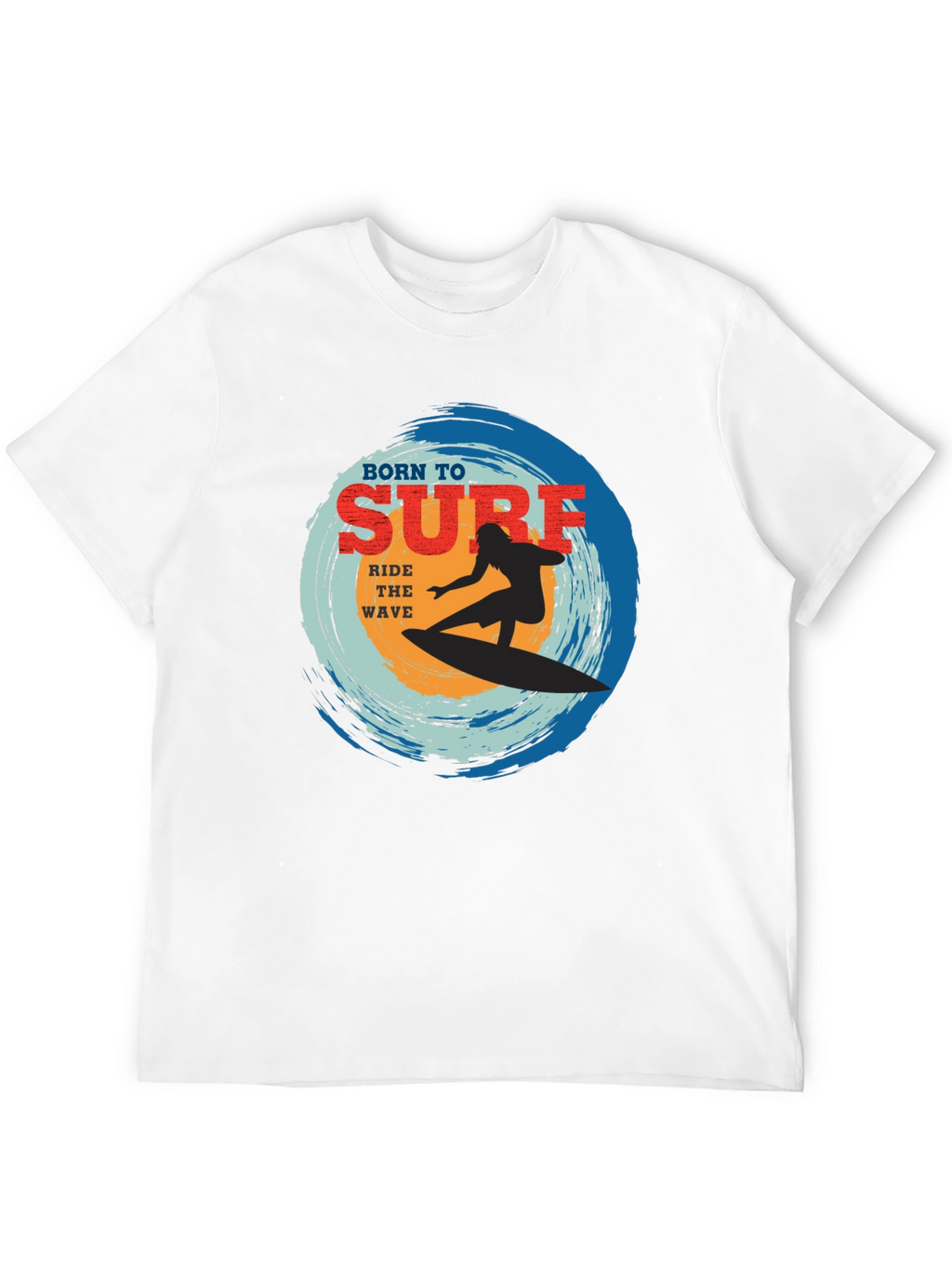 Born To Surf Black Graphic Tee