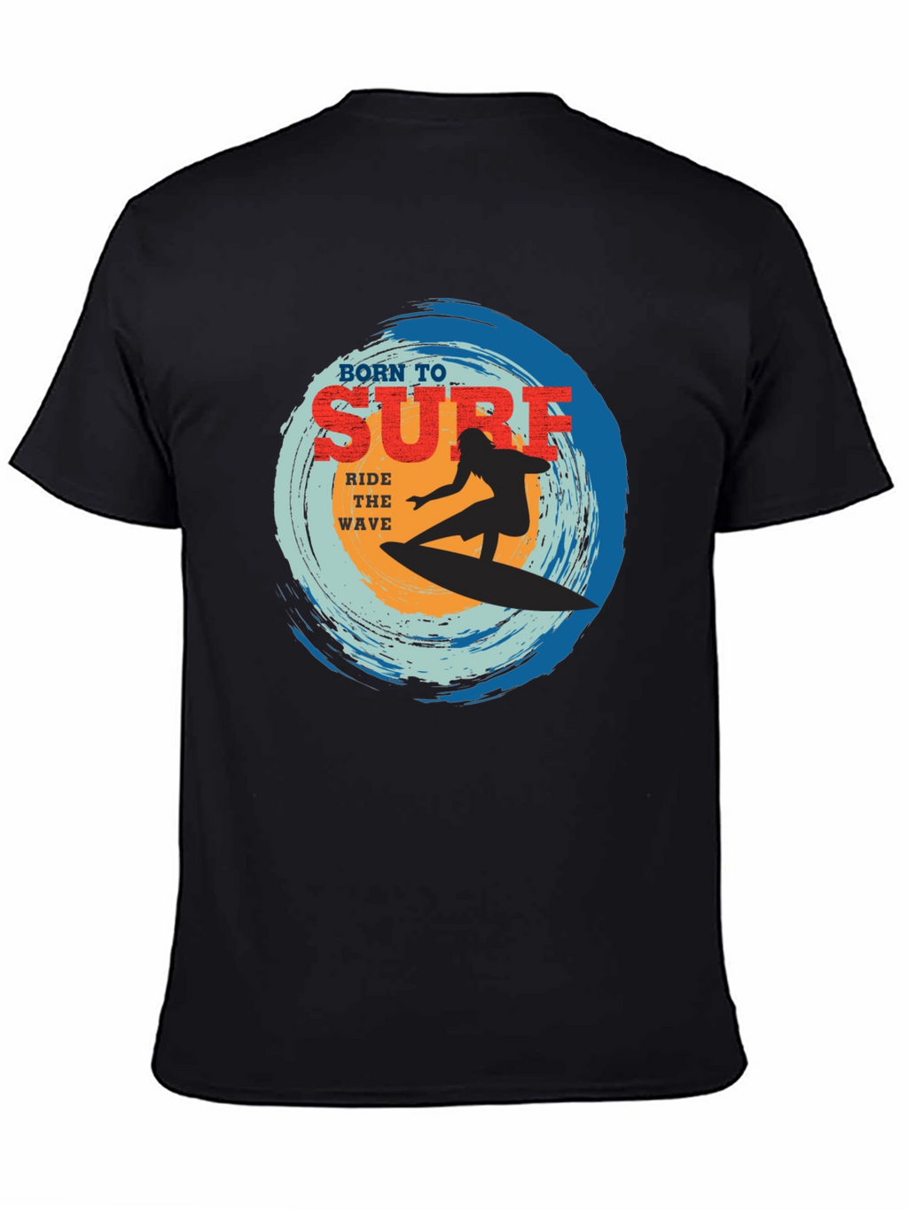 Born To Surf Black Graphic Tee
