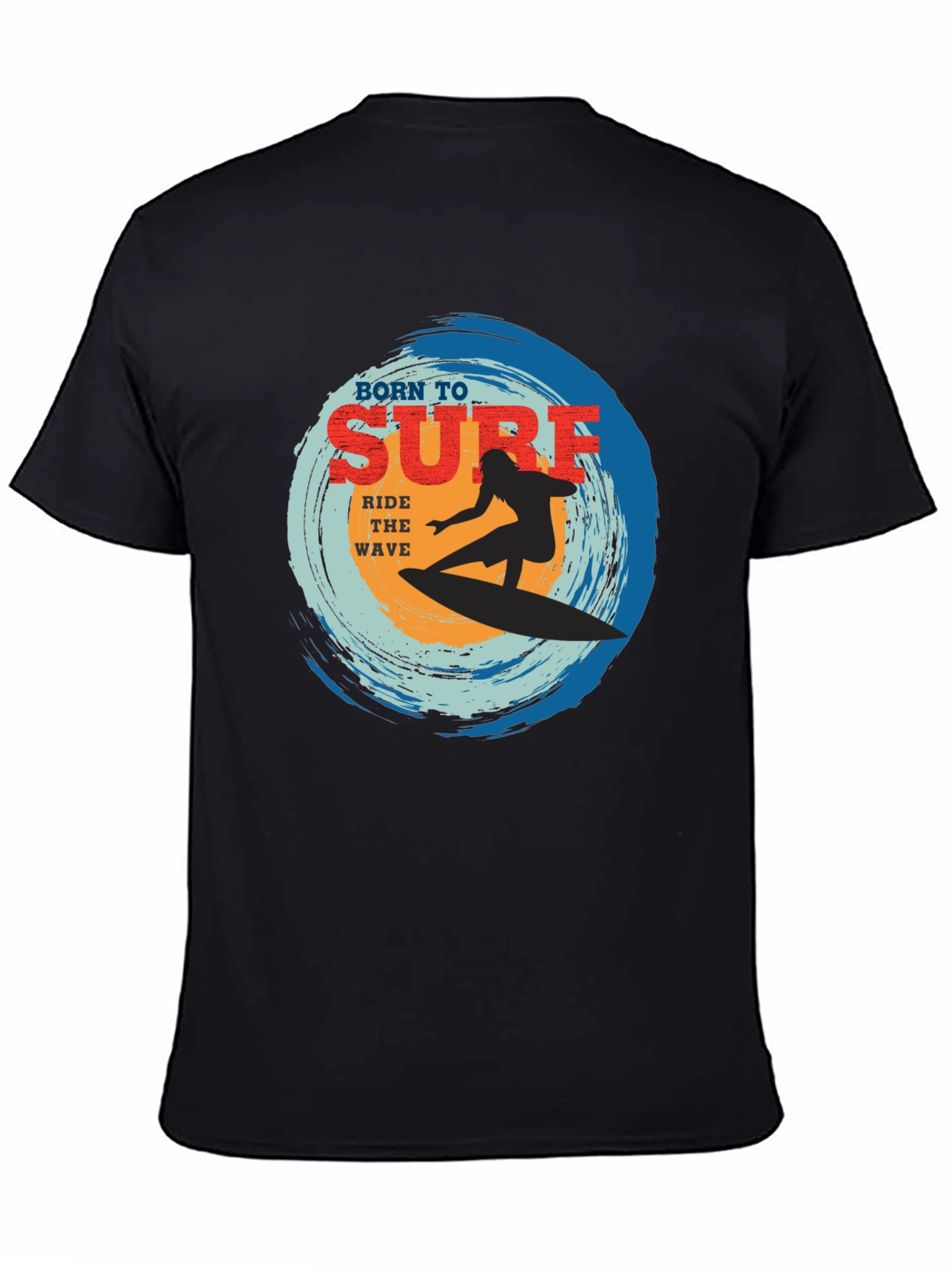 Born To Surf Black Graphic Tee