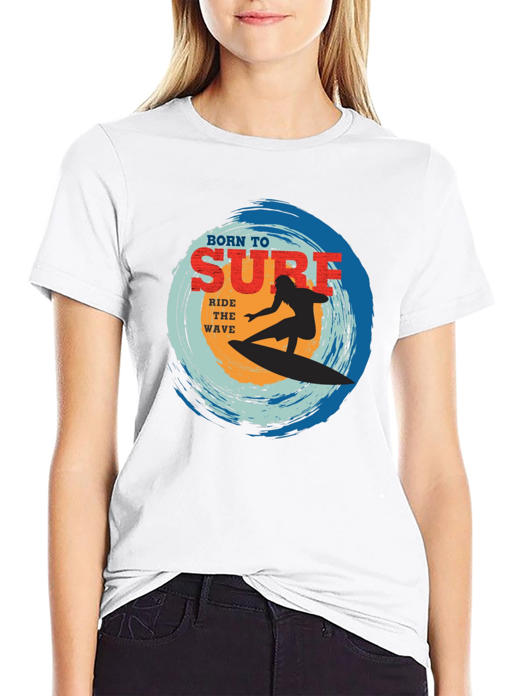 Born To Surf Black Graphic Tee