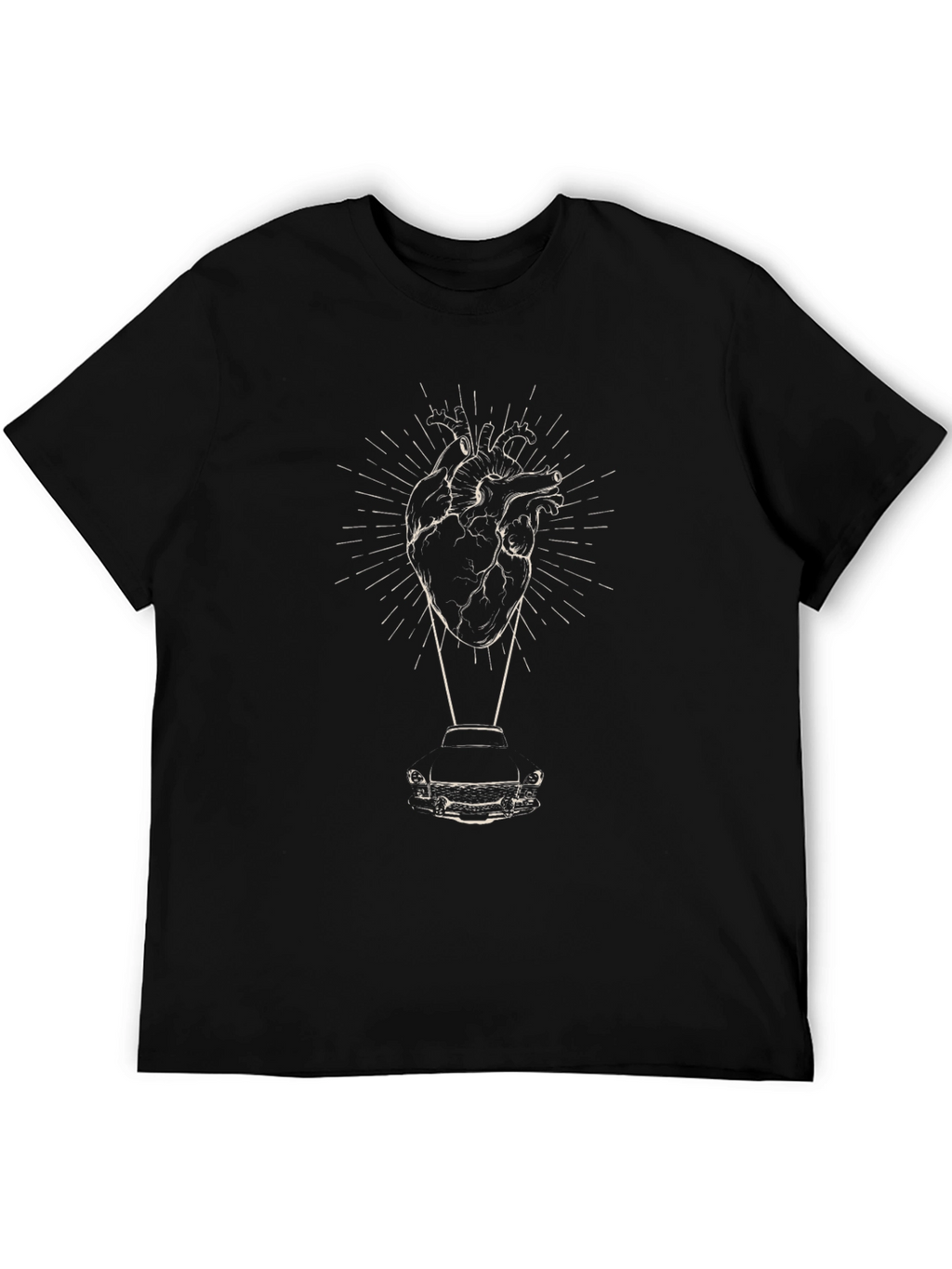 Heart and Car Graphic Tee - Modern Style