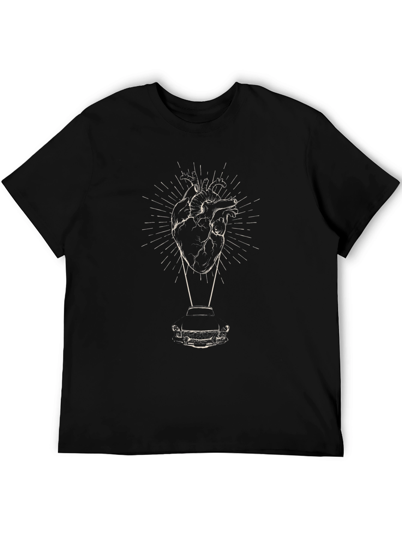 Heart and Car Graphic Tee - Modern Style