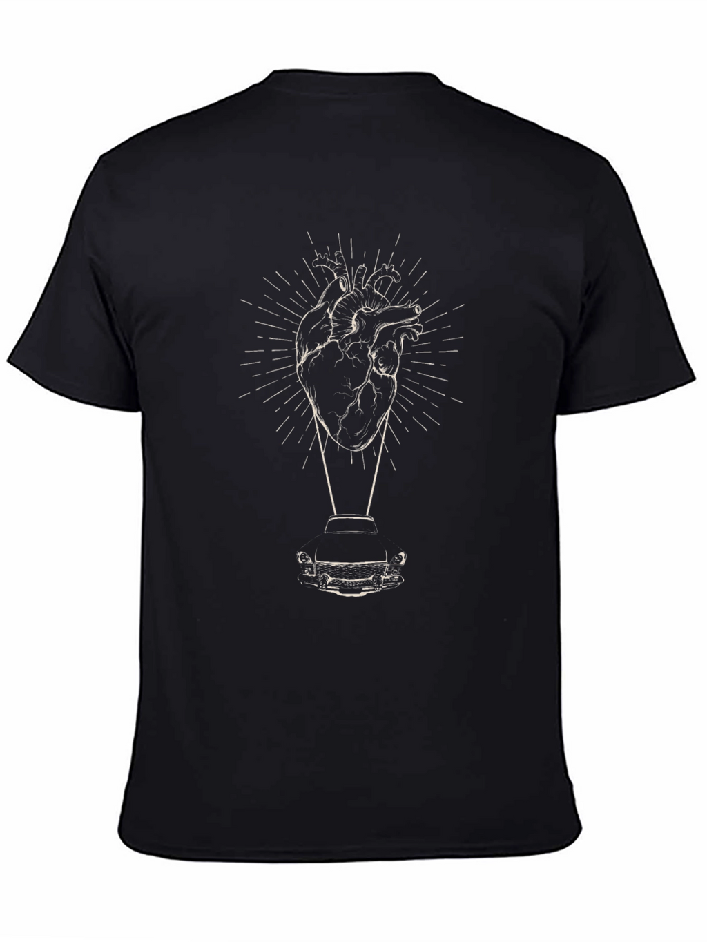 Heart and Car Graphic Tee - Modern Style