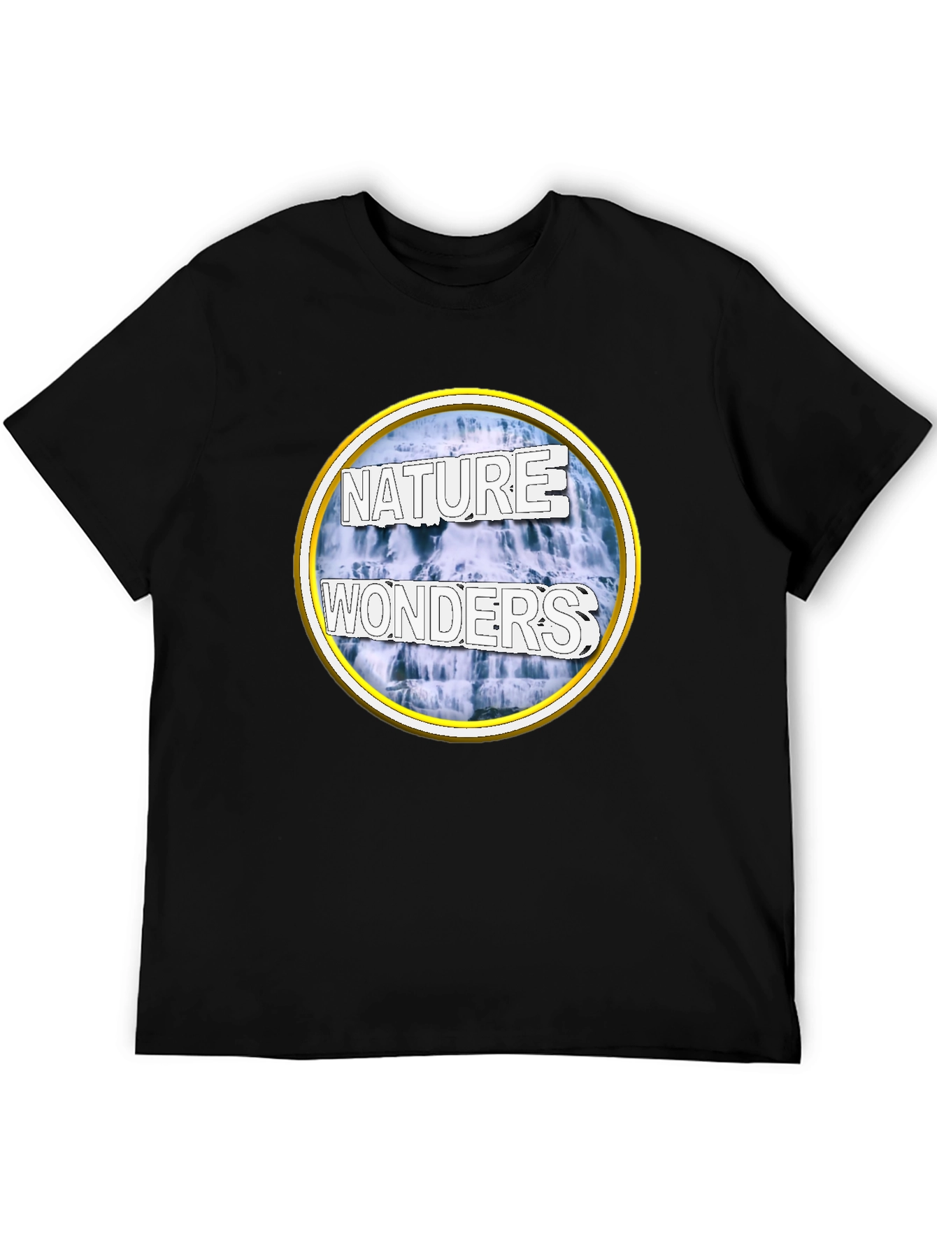 Nature Wonders Graphic Tee - Black Short Sleeve Shirt
